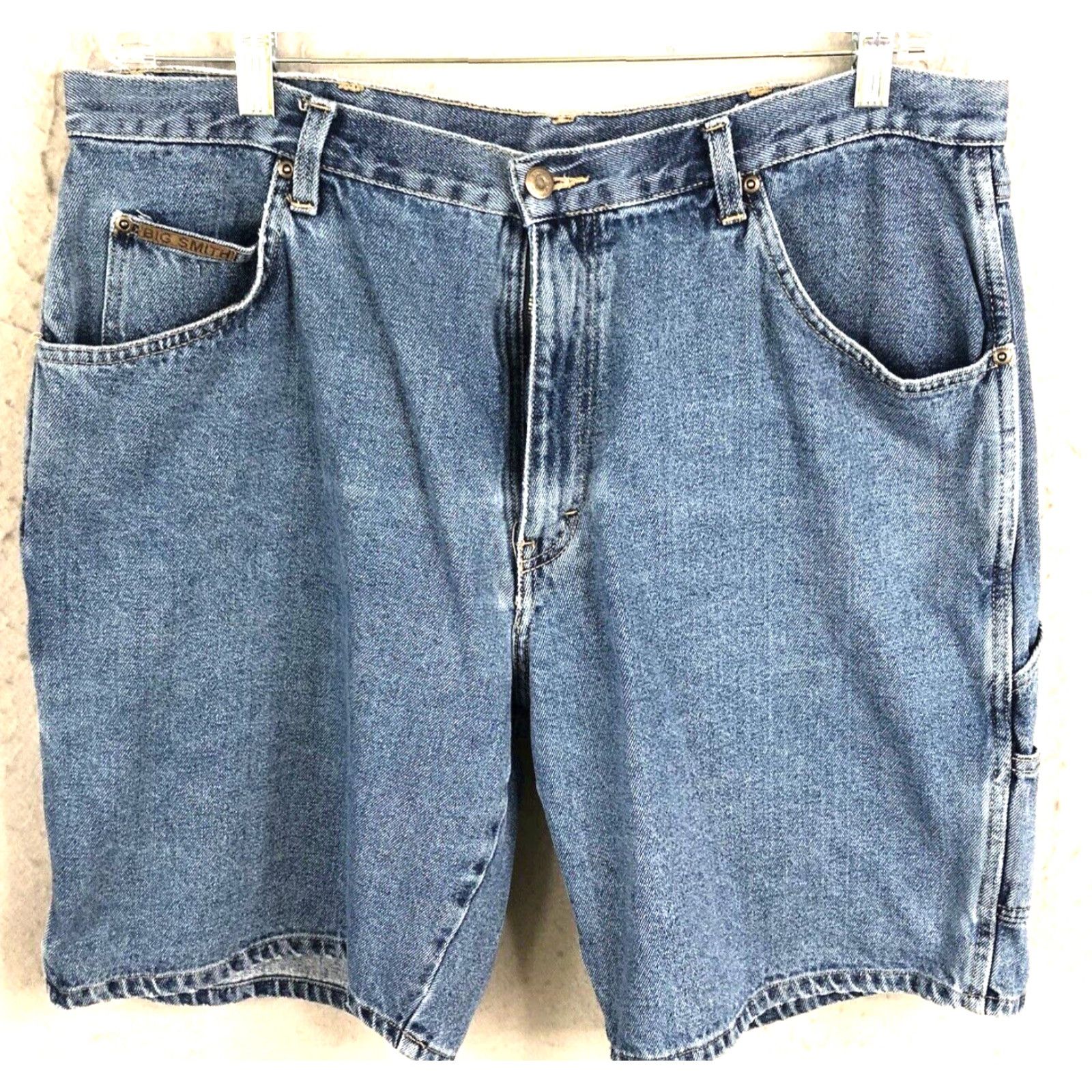 Vintage VINTAGE Big Smith Carpenter Jeans Shorts Mens 38 Blue Denim Jorts Utility Baggy Y2K 9in Inseam Casual Mens Size US 38 / EU 54 - 2 Thumbnail