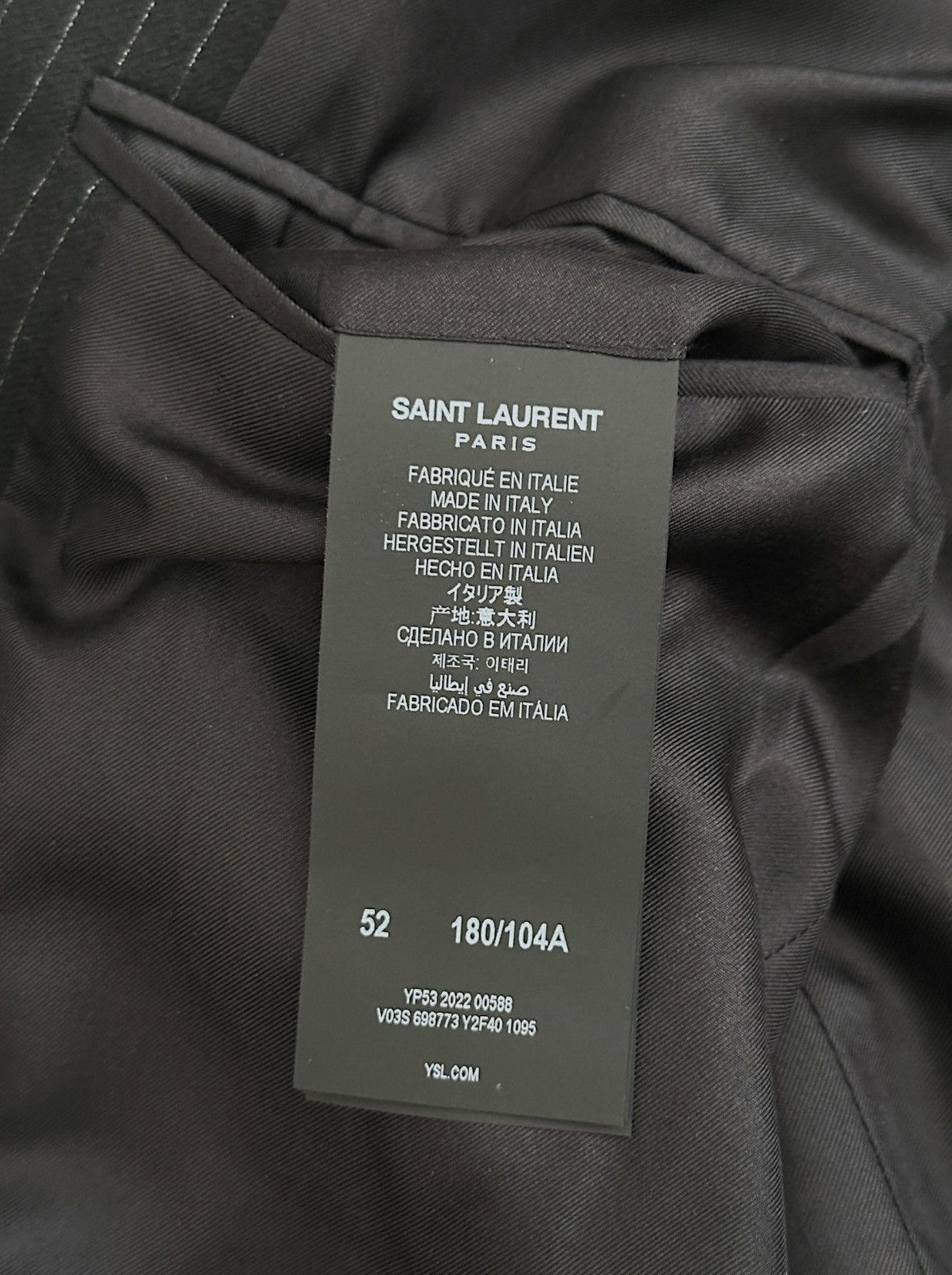 Saint Laurent Paris Saint Laurent Wool Pinstripe Blazer Size 42R - 7 Thumbnail