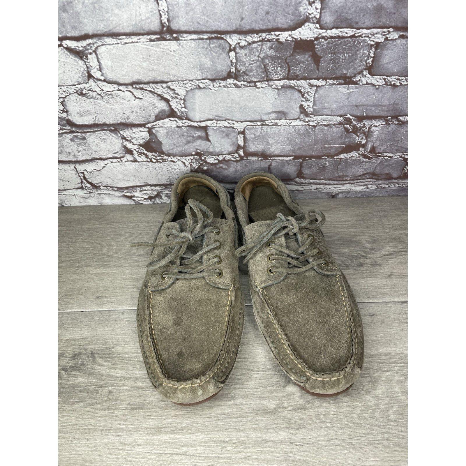 Frye FRYE Mason Tie Moc Camp Taupe Suede Leather Boat Shoes Men S Size US 12 / EU 45 - 13 Thumbnail