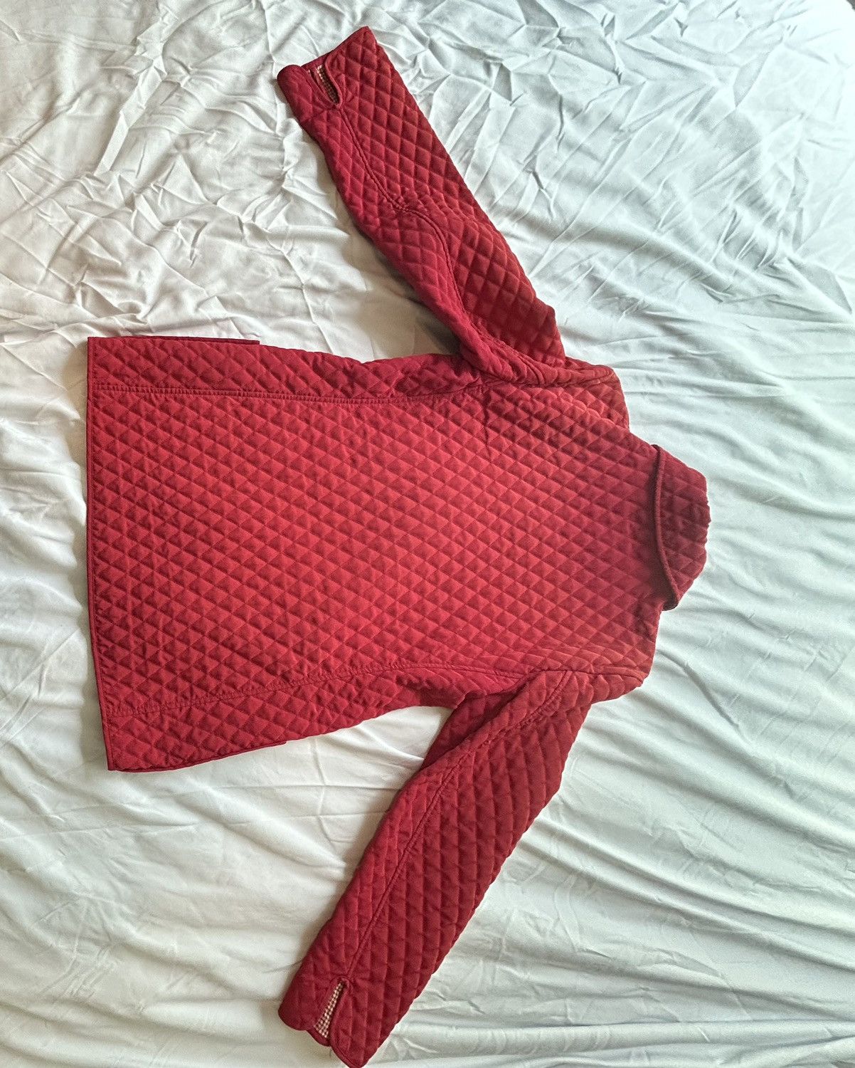 Talbots Tablots womens red quilted snap up jacket w/pockets Size S / US 4 / IT 40 - 4 Thumbnail