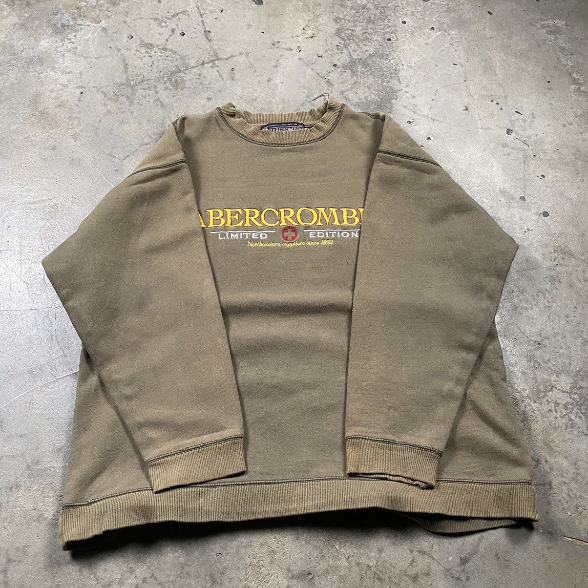 Abercrombie & Fitch × Vintage y2k Abercrombie&Fitch Distressed Boxy Crewneck Size US L / EU 52-54 / 3 - 5 Thumbnail