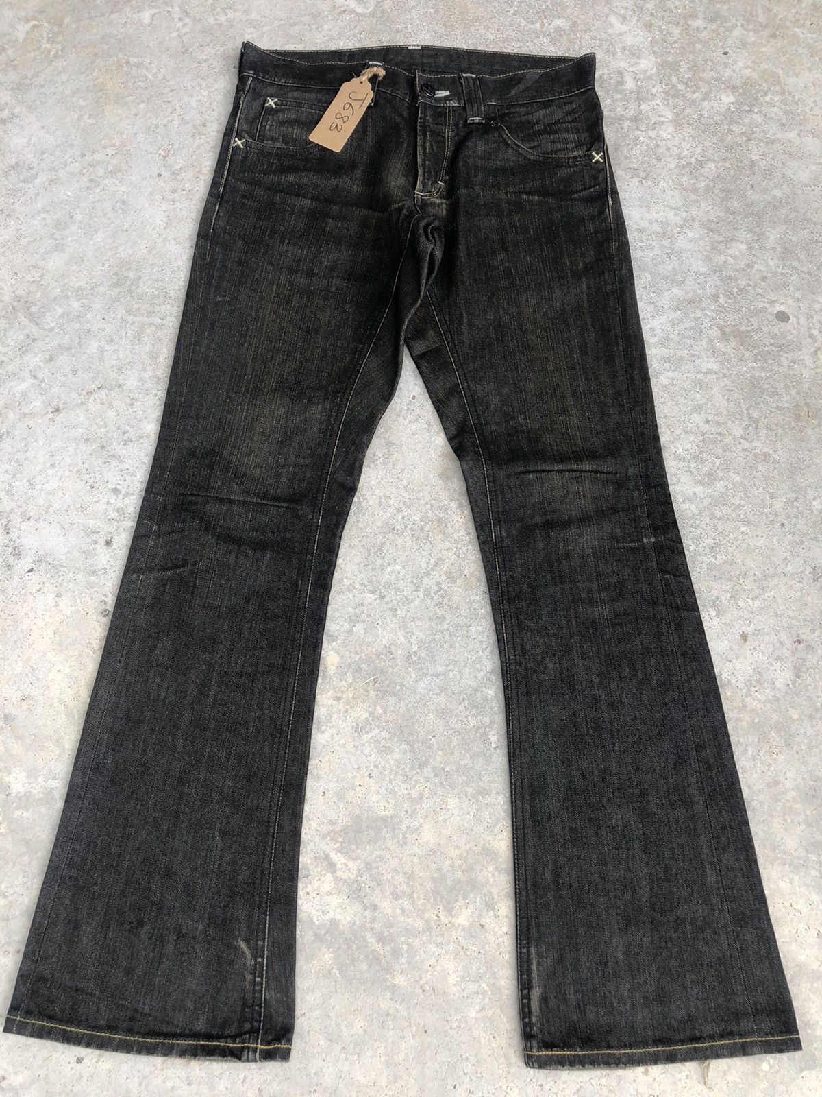 Lee Japanese Lee Flared Jeans Distressed Jeans Size US 33 - 1 Thumbnail