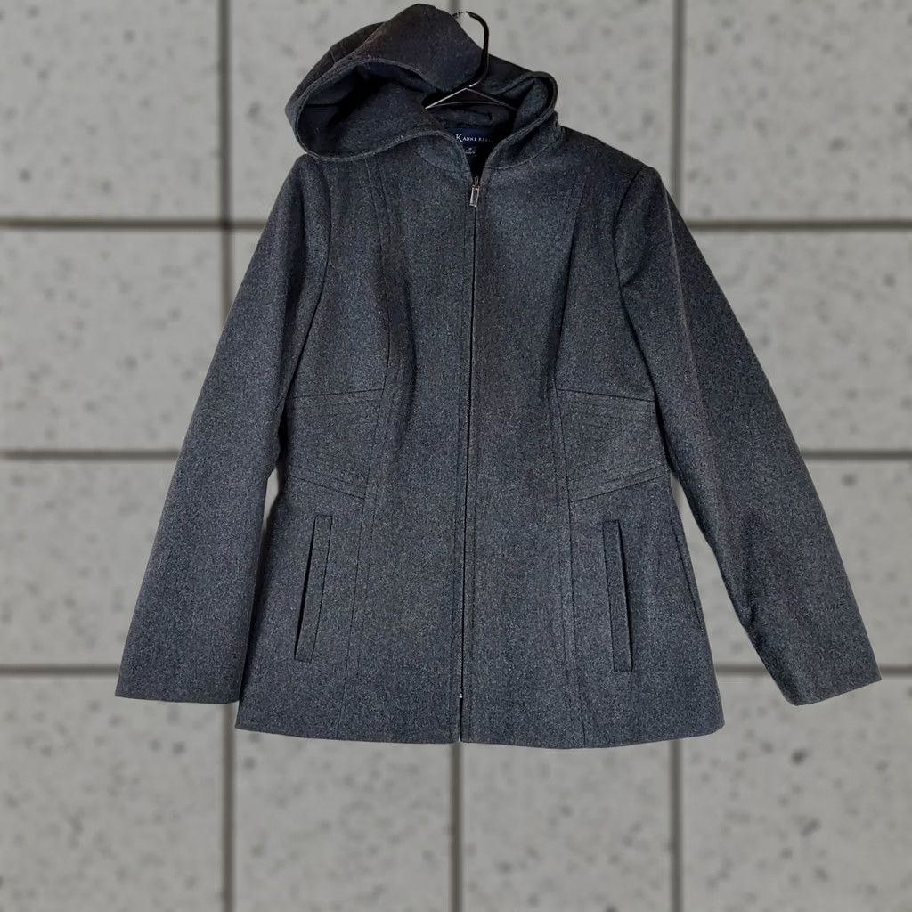 Anne Klein Anne Klein Wool Blend Coat Women’s M Black Mid Length Lined Winter Jacket Size M / US 6-8 / IT 42-44 - 1 Thumbnail