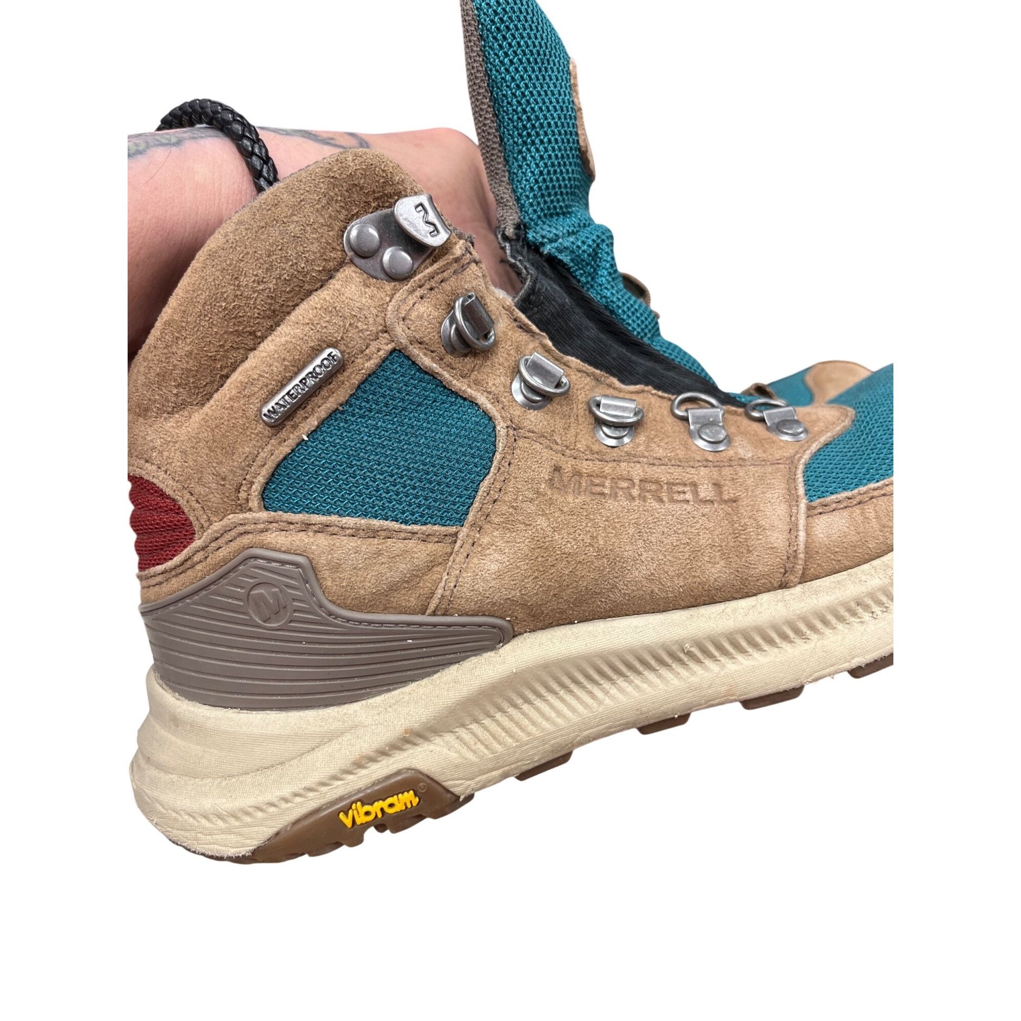 Merrell Merrell Vibram wms brown green waterproof hiking ankle boots Size US 8 / IT 38 - 13 Thumbnail