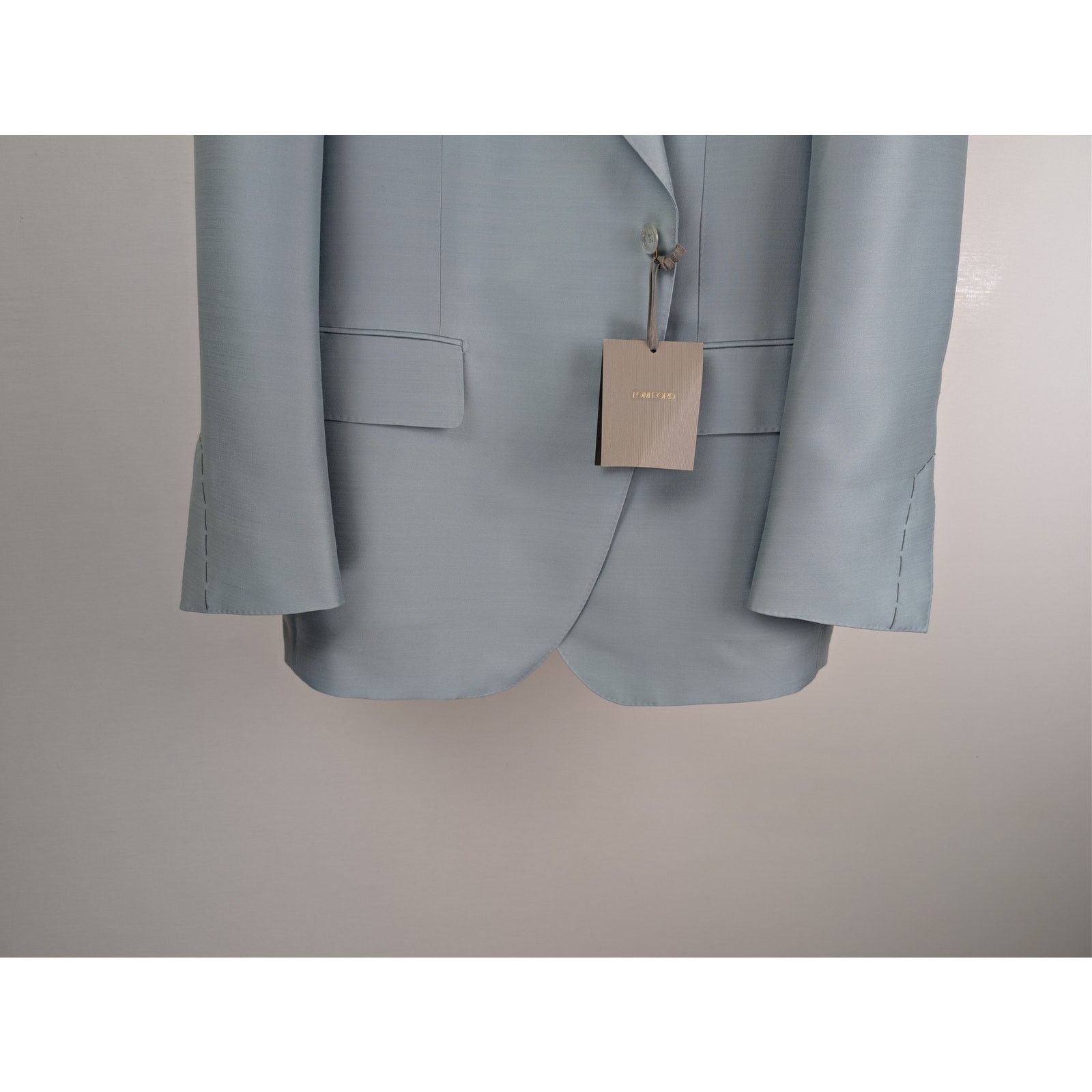 Tom Ford o1rshd1 Suits Blazer And Pants in Light Shiny Blue Size US XXL / EU 58 / 5 - 3 Thumbnail