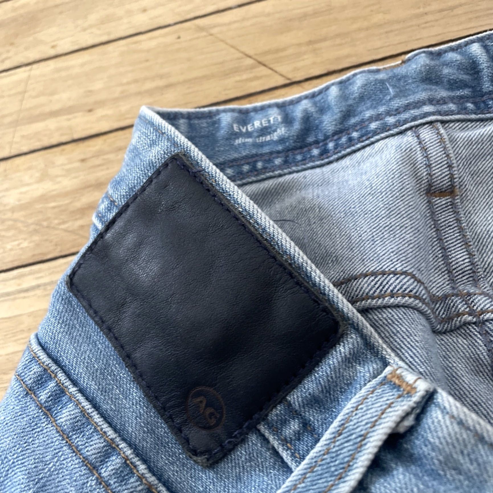 Denime AG Adriano Goldschmied Jeans The Everett Light Blue Grunge Stretch Denim Men 40x32 Regular 5-Pocket City Grunge USA Jeans Size US 40 / EU 56 - 7 Thumbnail
