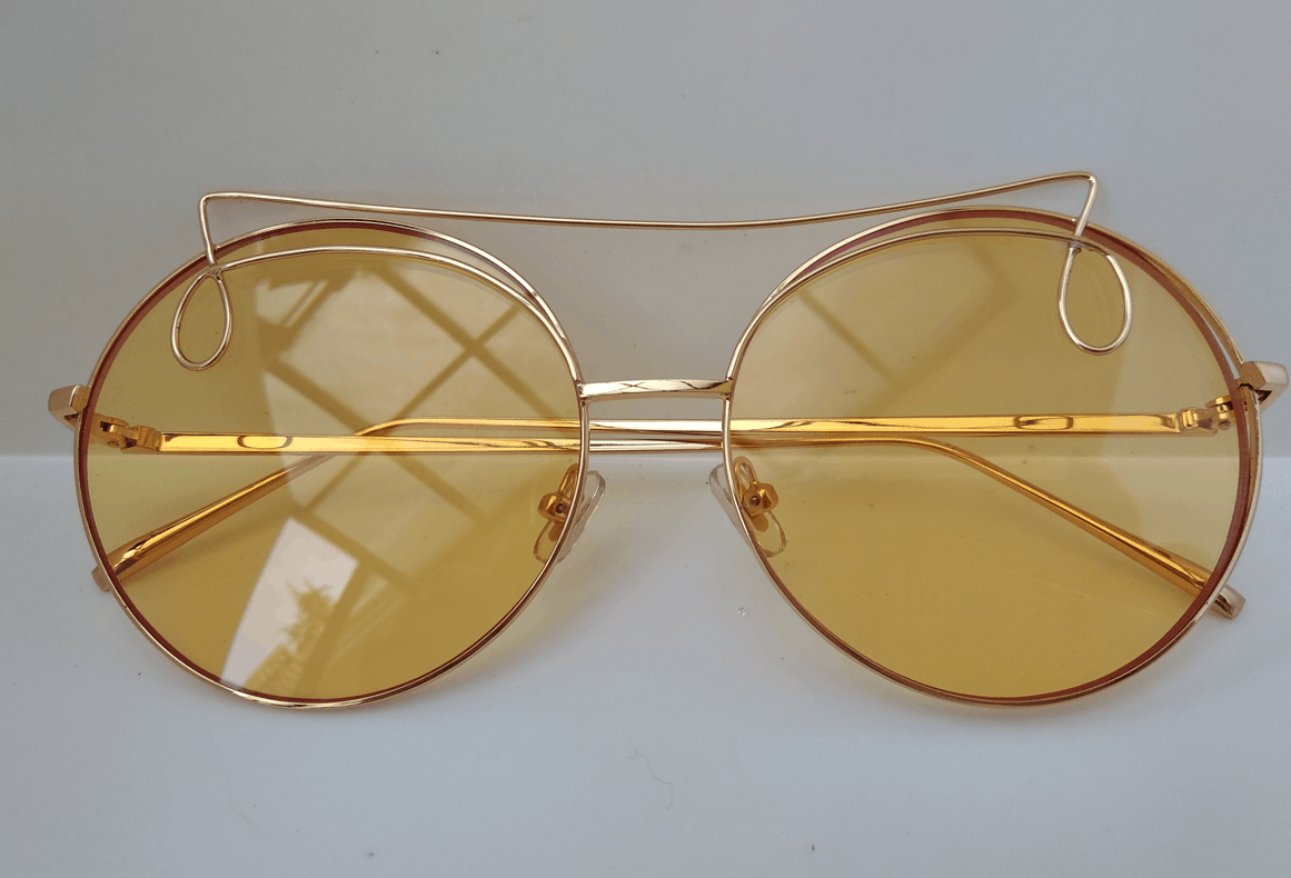 Other Mod Diva Gold Round Sunglasses Frame PIN UP GIRL Size ONE SIZE - 6 Thumbnail