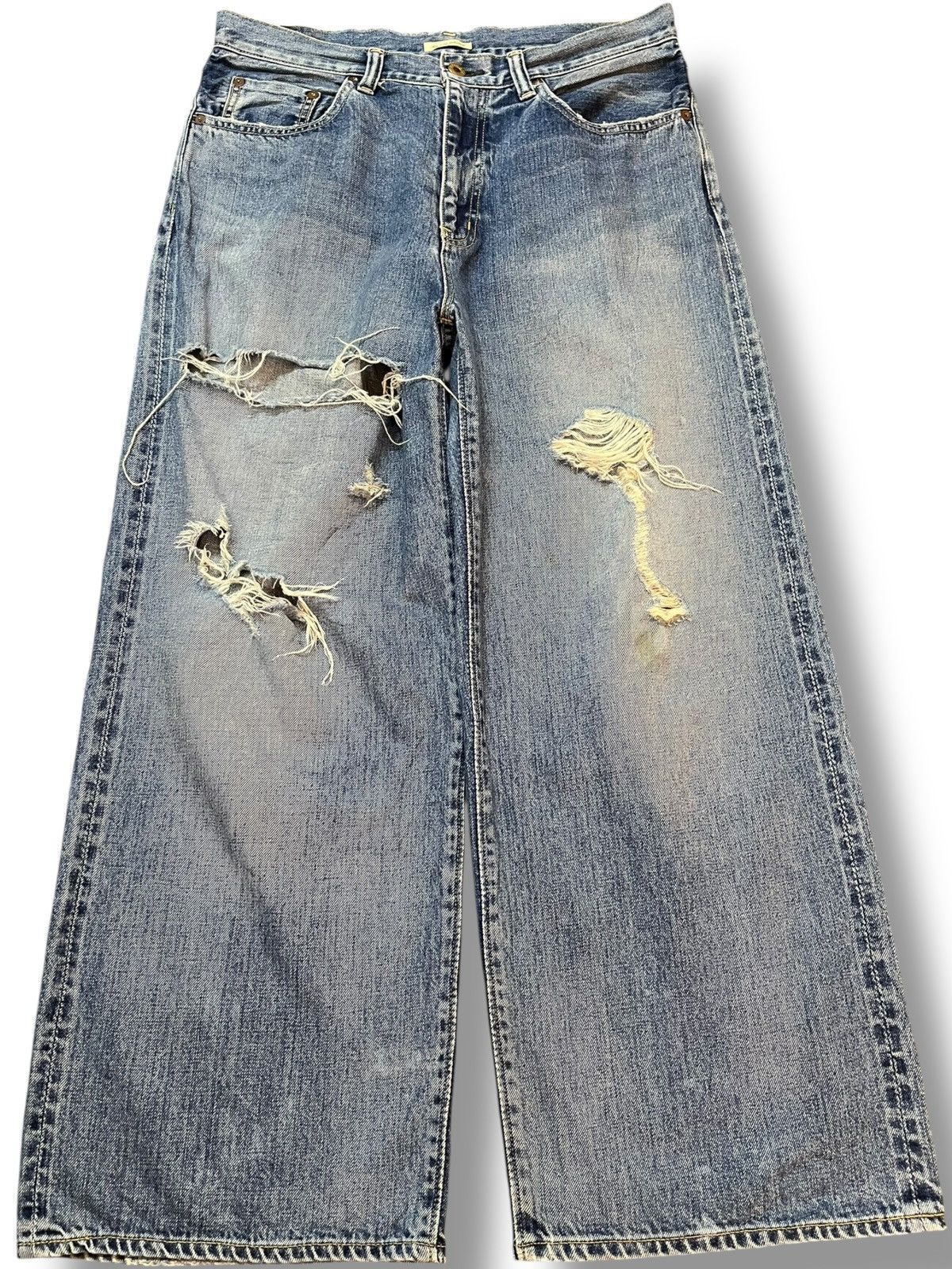 Johnbull Vintage Attick By JohnBull Baggy Wide Leg Selvedge Denim Size US 32 / EU 48 - 1 Thumbnail