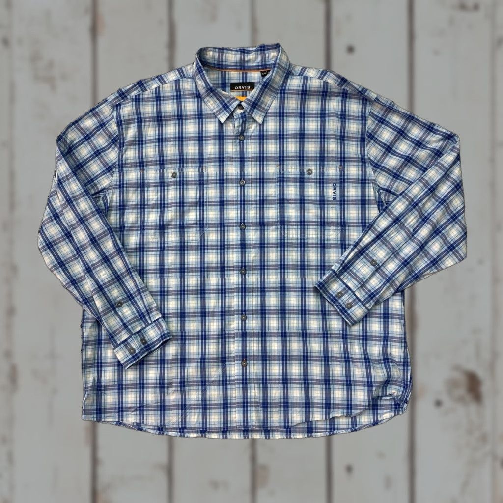 Orvis Orvis Flannel Shirt Mens XXL Multicolor Plaid Stretch Active Fit Button Up Size US XXL / EU 58 / 5 - 1 Thumbnail