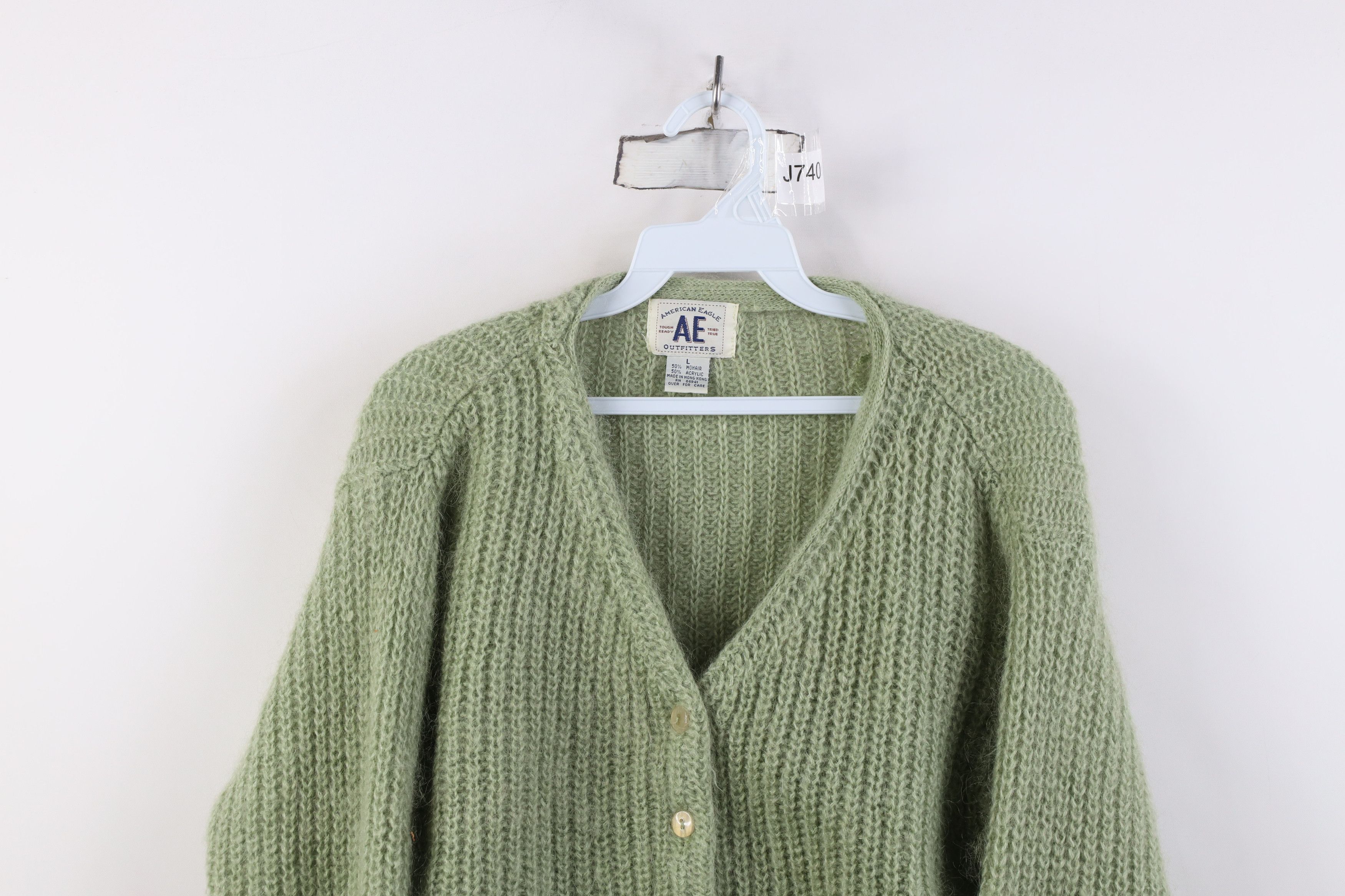 American Eagle Outfitters Vintage 90s Y2K American Eagle Mohair Cardigan Sweater Size L / US 10 / IT 46 - 2 Thumbnail