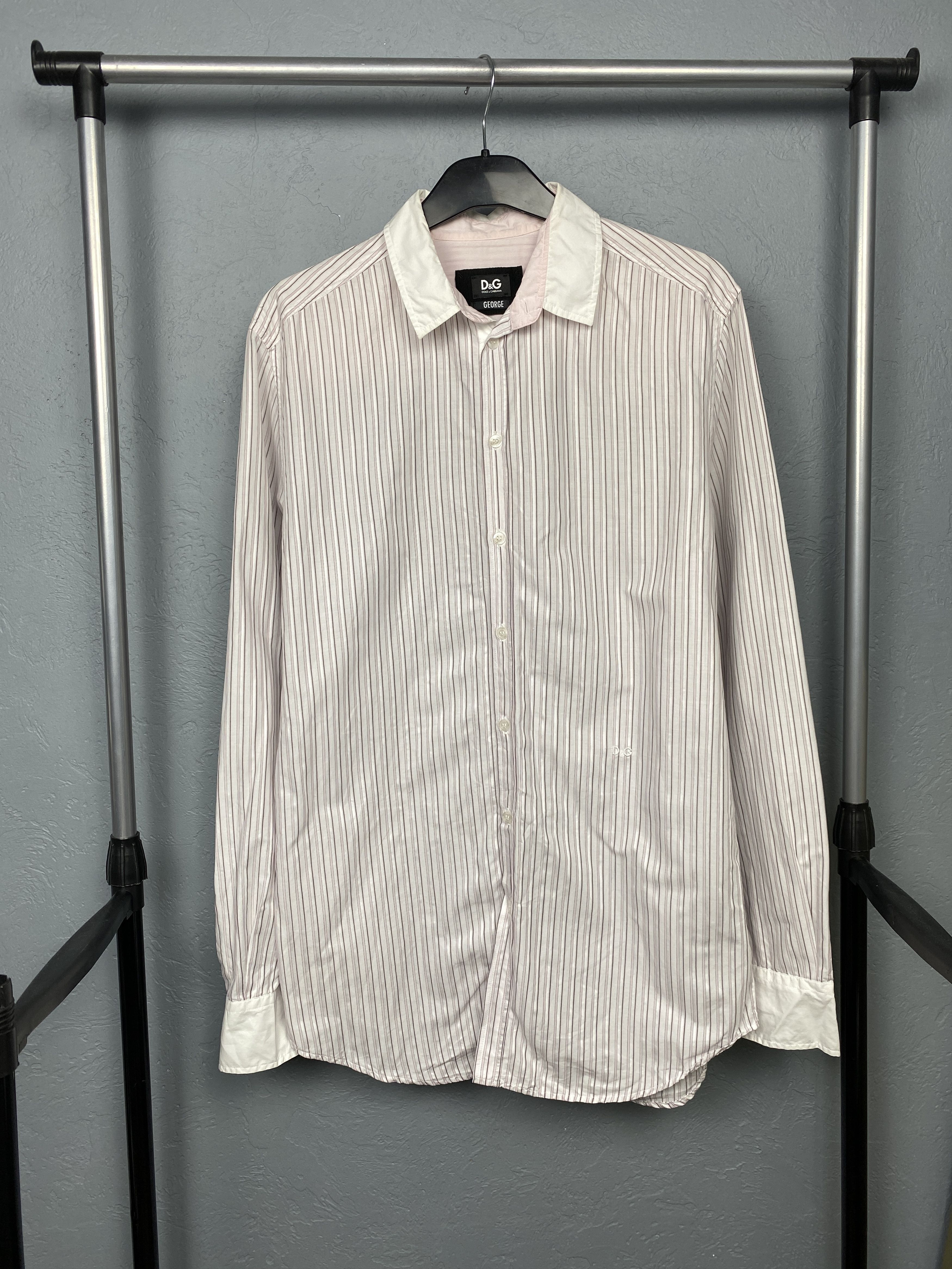Dolce & Gabbana Dolce & Gabbana Vintage Mens Striped Long Sleeve Shirt Size US L / EU 52-54 / 3 - 1 Thumbnail