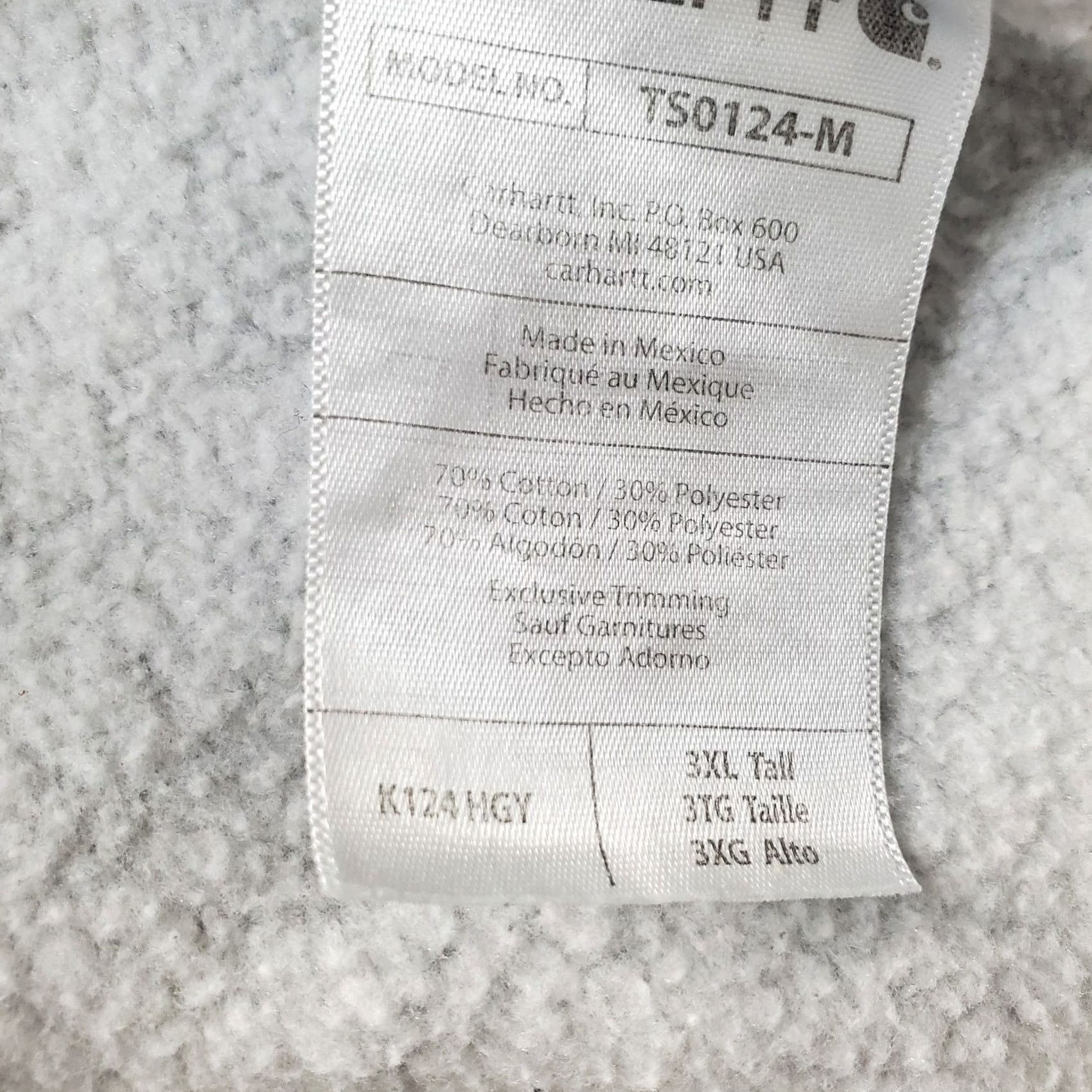 Carhartt Carhartt Mens Sweatshirt 3XL Gray Heather Fleece Lined Crew Neck Loose Fit Knit Pullover Shirt Size US XXL / EU 58 / 5 - 7 Thumbnail