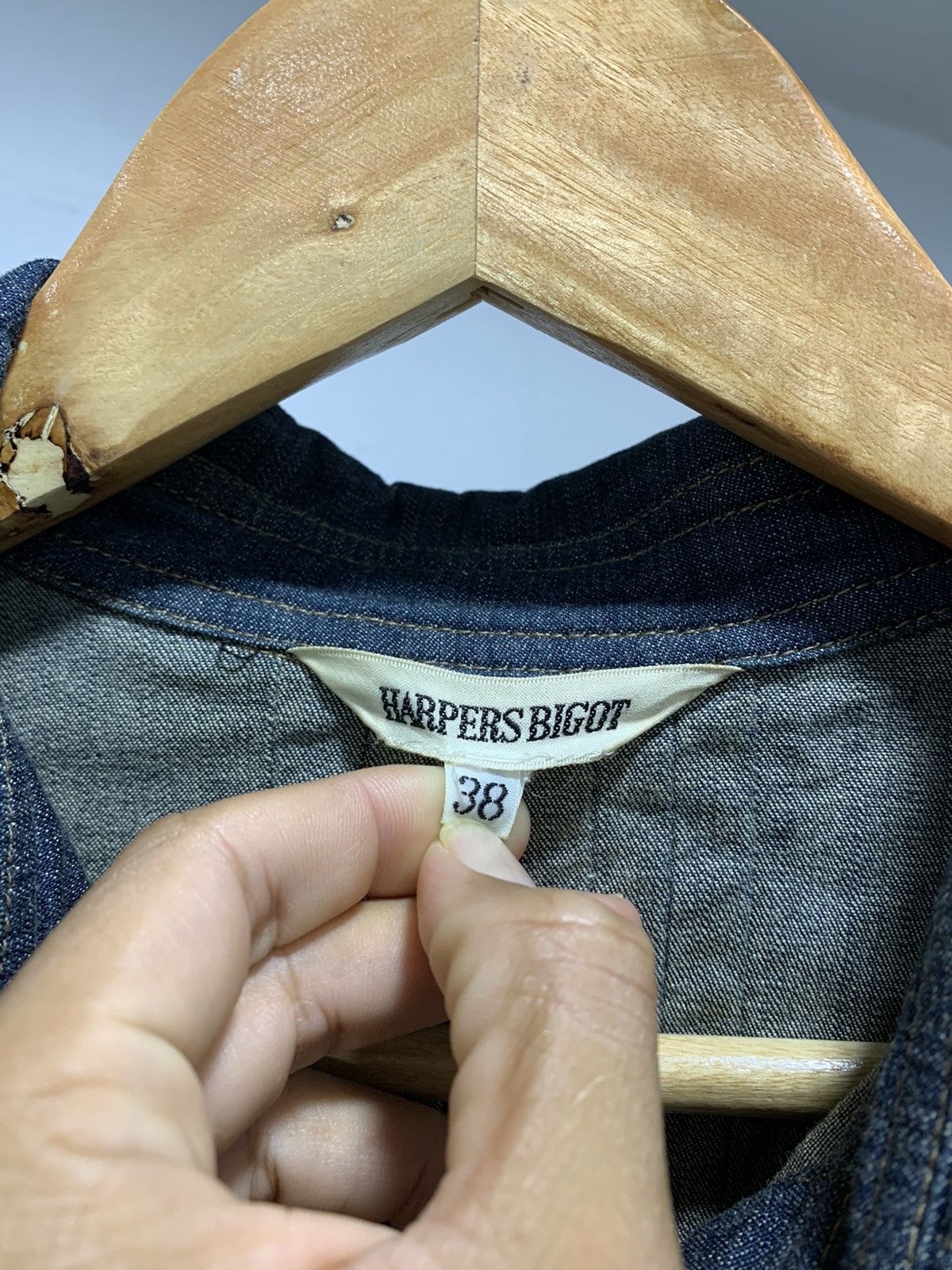 Designer × Japanese Brand × Vintage Vintage Denim Jacket Cardigan by Harpers Bigot Size US M / EU 48-50 / 2 - 8 Thumbnail