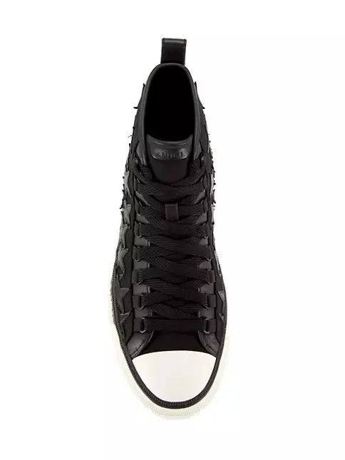 Amiri oc11z0425 Stars High-Top Sneakers in Black & White Size US 15 / EU 48 - 5 Thumbnail