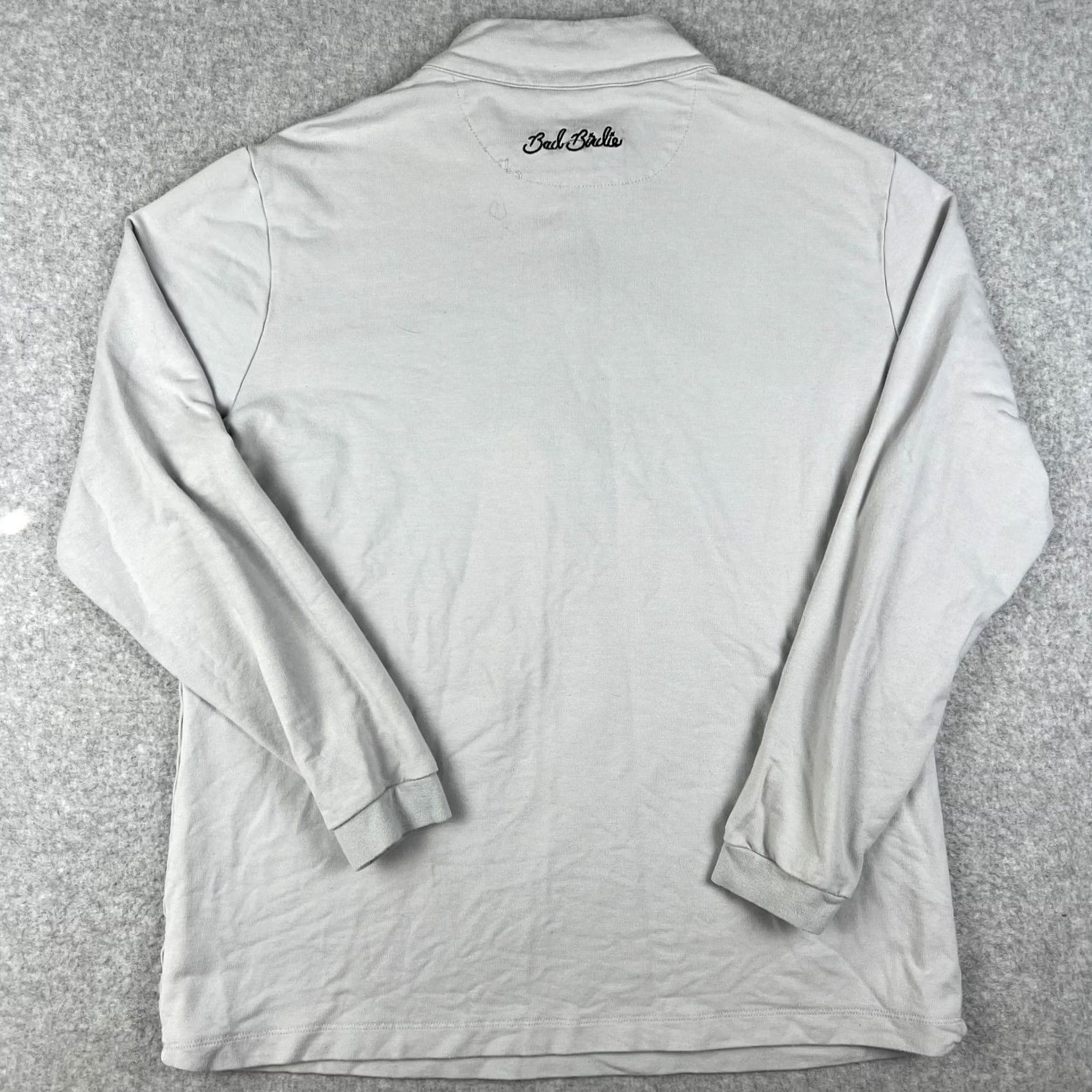 Vintage Bad Birdie Quarter Zip Golf Performance Stretch Pullover Medium Mens Grey Shirt Size US M / EU 48-50 / 2 - 2 Thumbnail