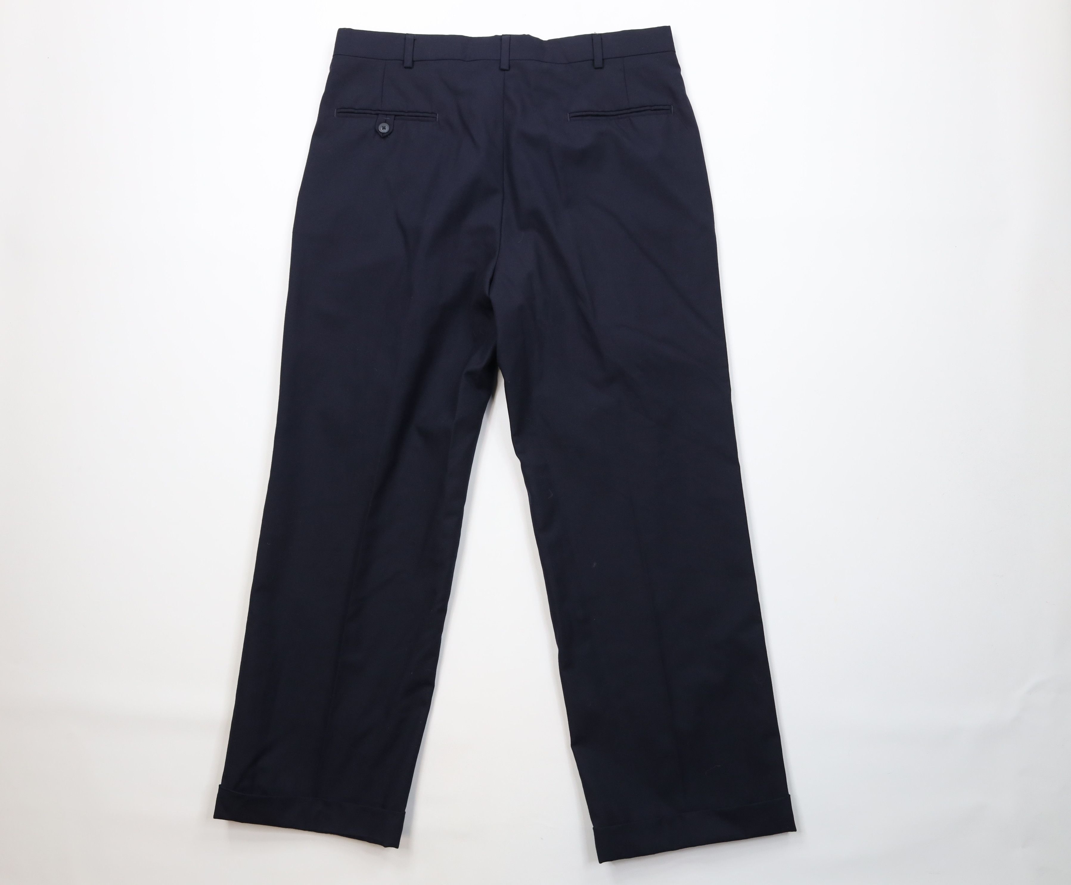 Vintage Vintage 70s Streetwear Wool Wide Leg Chino Pants Blue USA Size US 36 / EU 52 - 11 Thumbnail