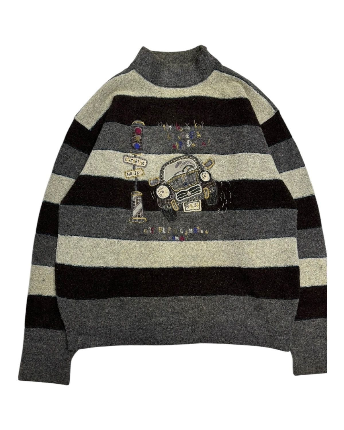 Kapital × Otto Vintage Otto Gioia Art Embroidery Wool Sweater Size US M / EU 48-50 / 2 - 6 Thumbnail