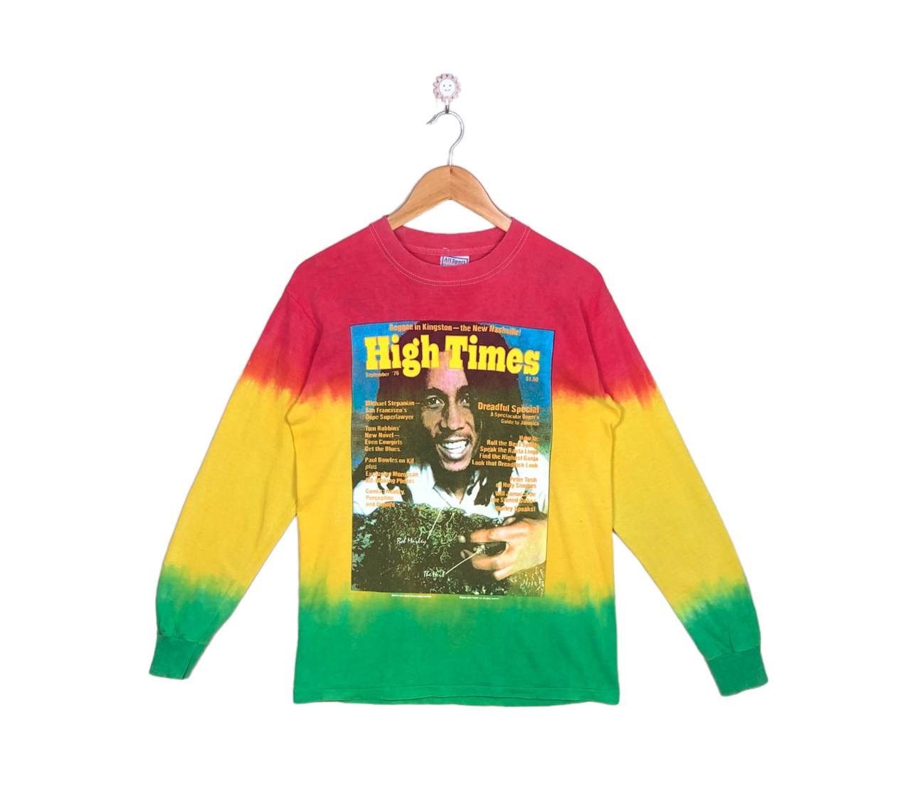 2000s Bob Marley Rastafari High Times Tie Dye Tshirt