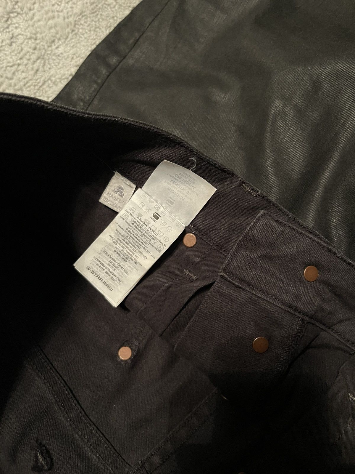 G-Star G-Star Raw Waxed Black 3-D Denim Size US 31 - 7 Thumbnail