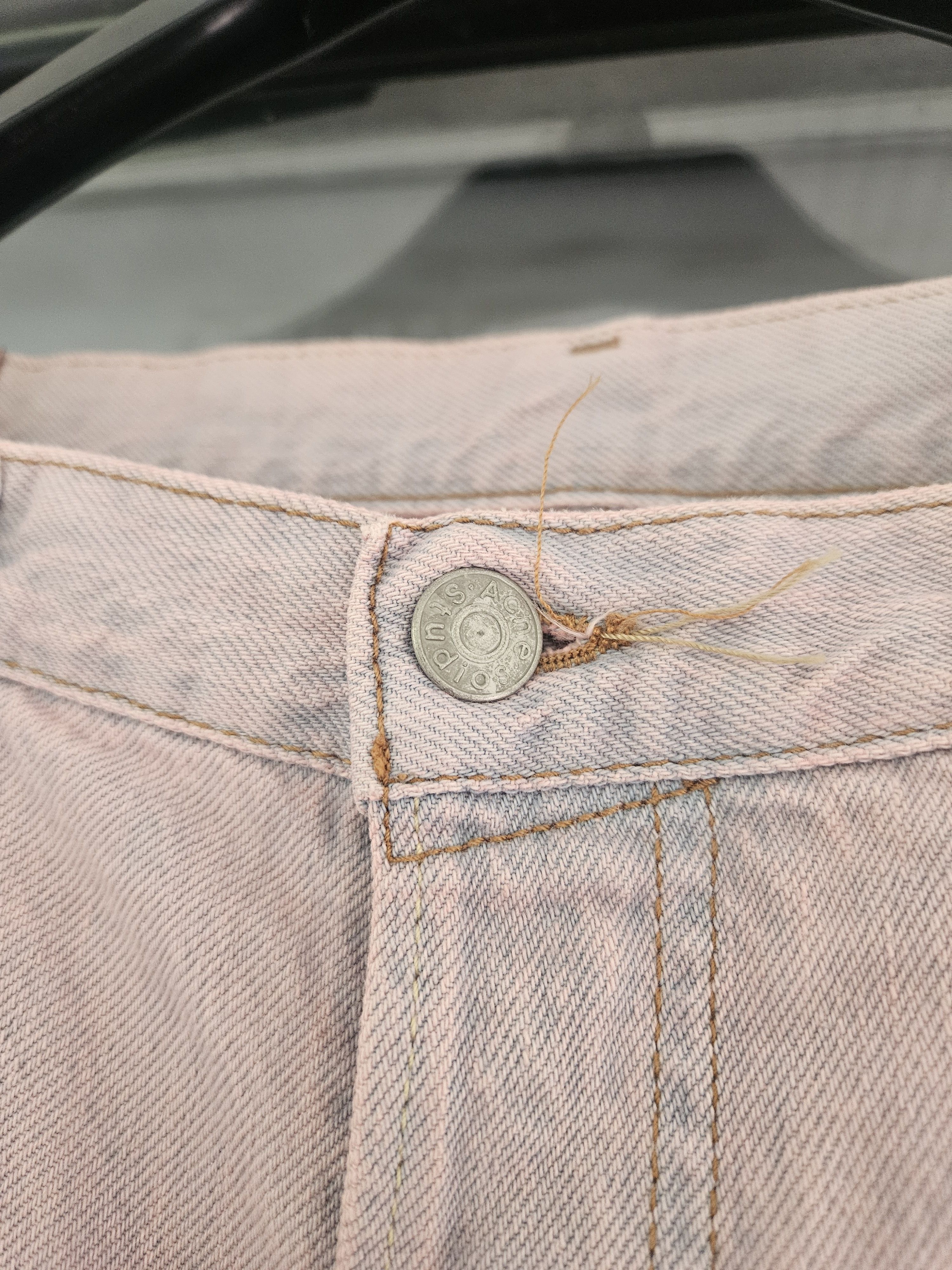 Acne Studios Blå Konst 1997 Pink Chalk A00048 Patch Denim Jeans Size US 34 / EU 50 - 6 Thumbnail