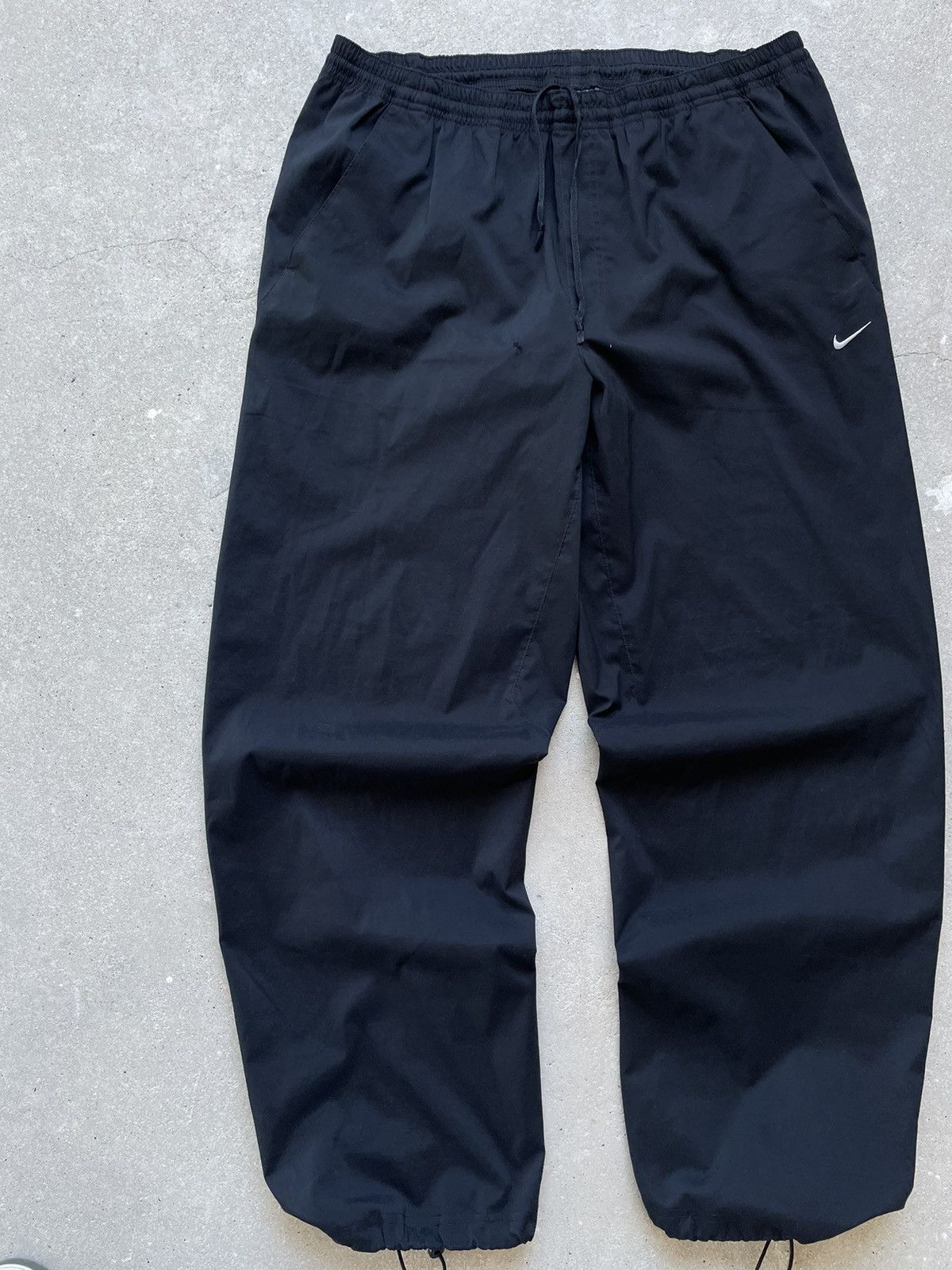 Nike × Vintage Vintage Nike buggy track pants black nylon swoosh Size US 33 - 3 Thumbnail