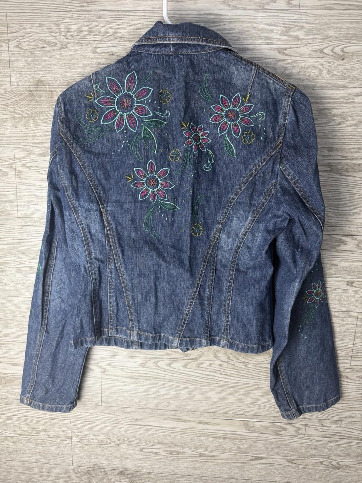 Other Bandolino Denim Jacket Womens 8 Embroidered Fitted Blue Size M / US 6-8 / IT 42-44 - 3 Thumbnail