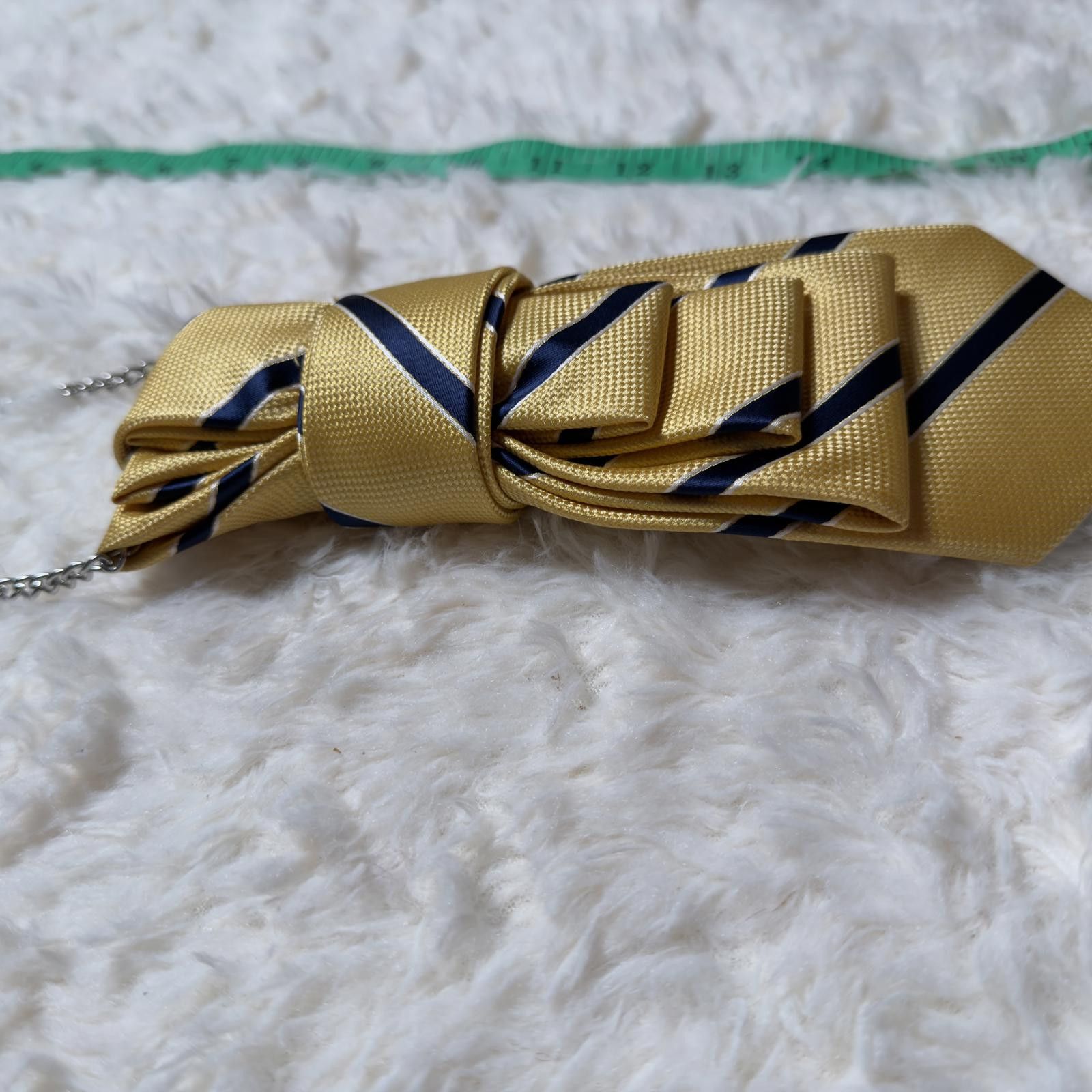 The Unbranded Brand Yellow Blue Striped Mini Necktie Necklace Chain Y2K Tie Size ONE SIZE - 4 Thumbnail