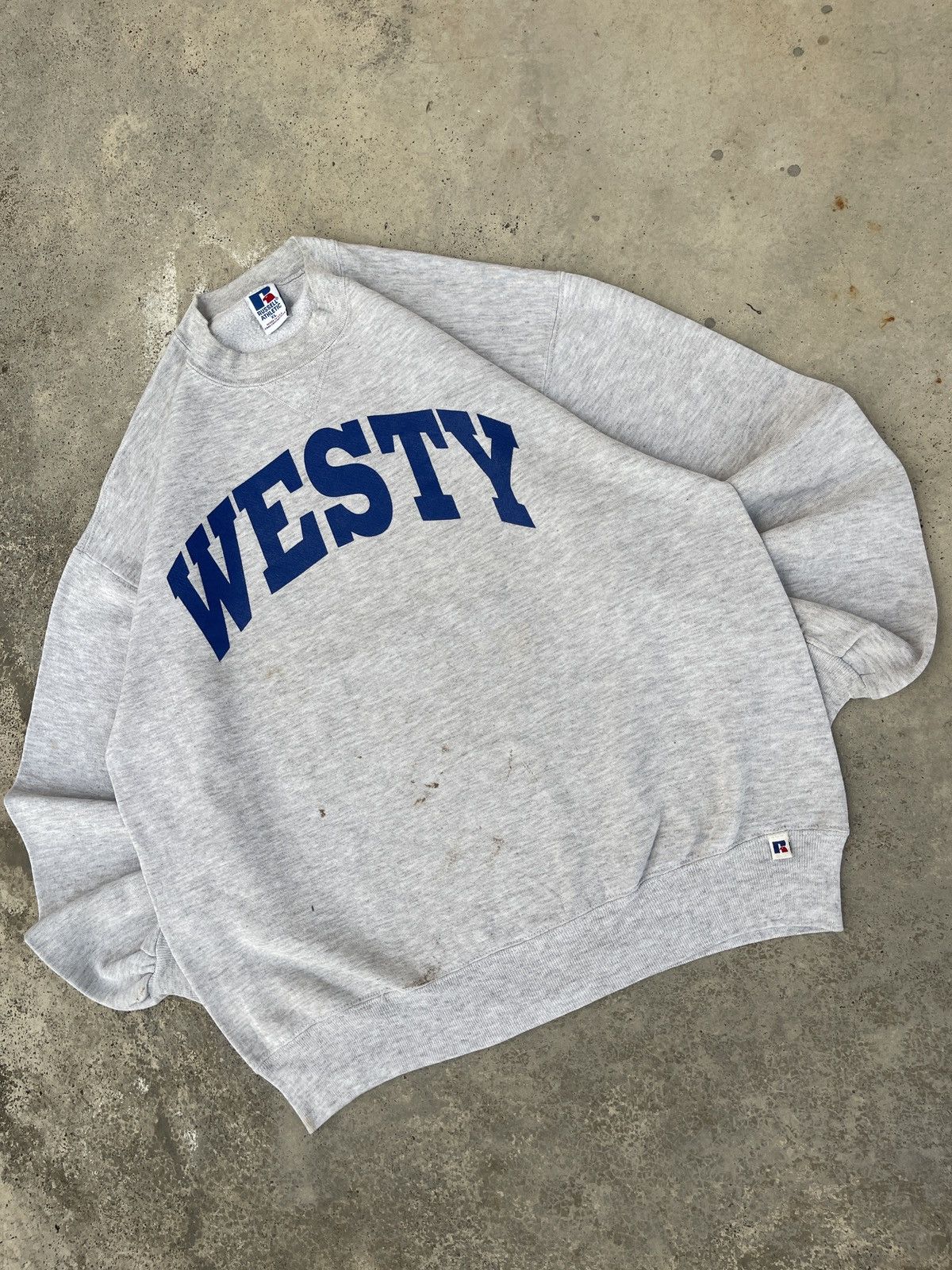 Russell Athletic × Vintage Vintage Russell Athletic Westy Grey Sweatshirt Size US L / EU 52-54 / 3 - 2 Thumbnail
