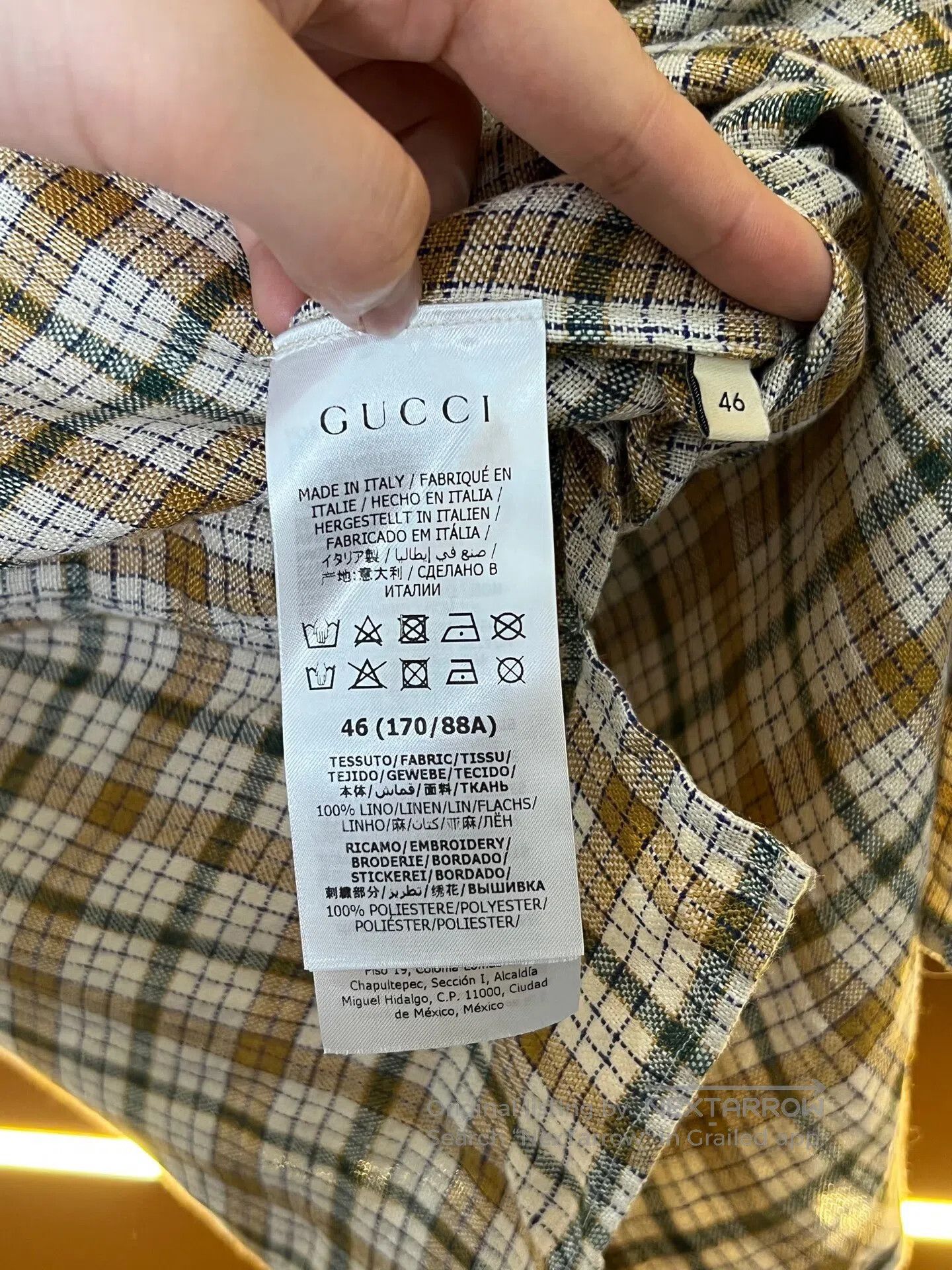 Gucci Guicci Kitten plaid linen shirt| Size XS / US 0-2 / IT 36-38 - 4 Thumbnail