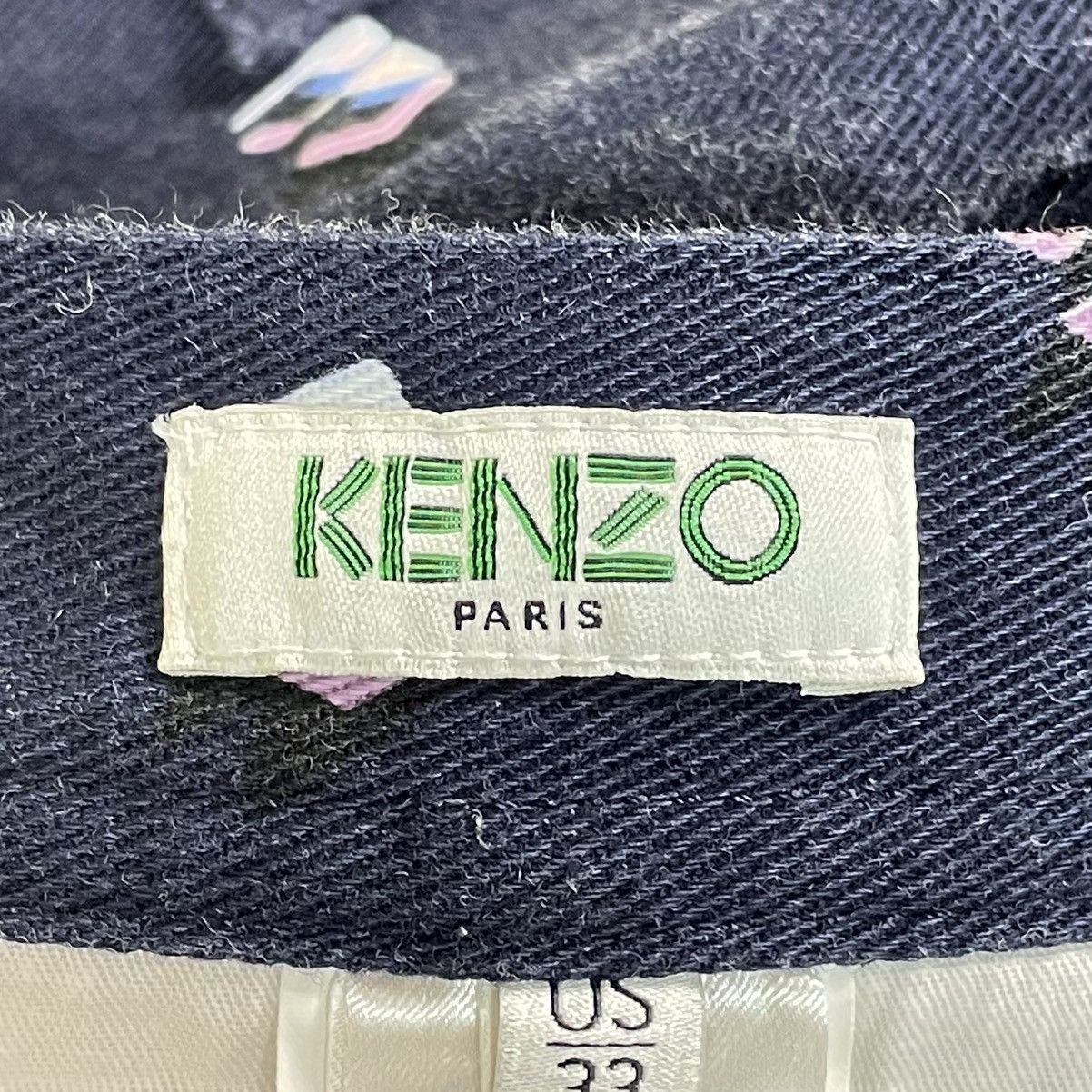 Kenzo Kenzo Paris Monogram Geometric Print Slim Fit Denim Pants Size US 33 - 9 Thumbnail