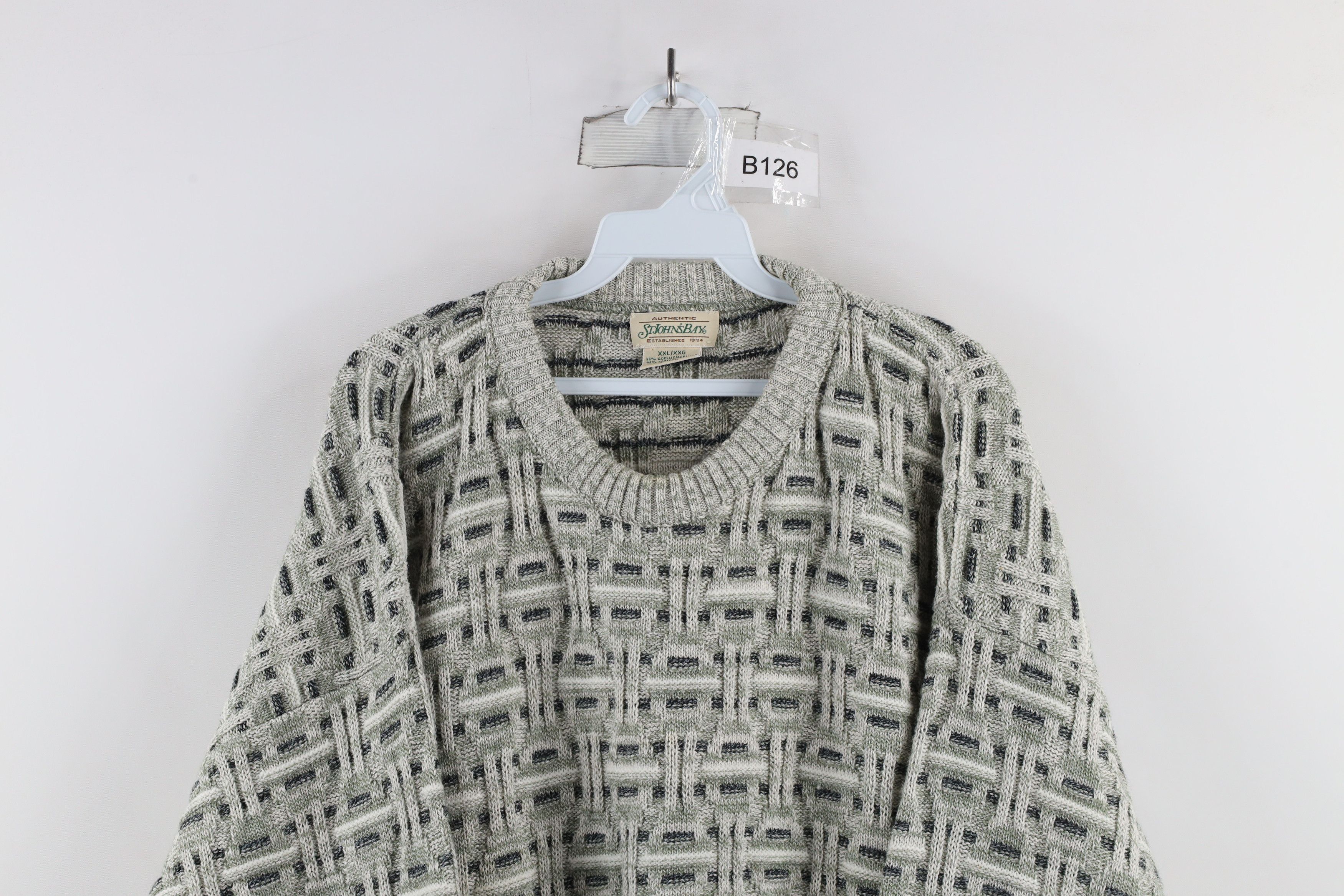 Vintage Vintage 90s Streetwear Knit Cross Weave Cosby Dad Sweater Size US XXL / EU 58 / 5 - 2 Thumbnail