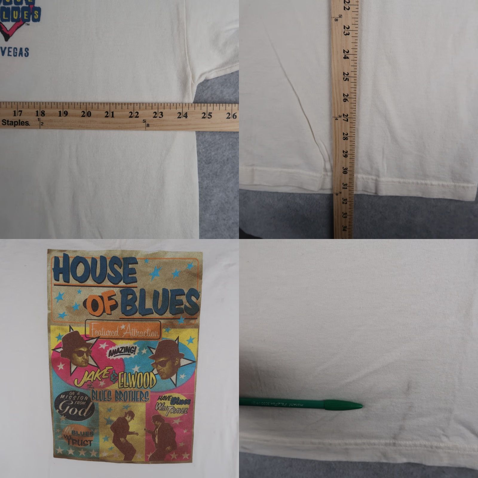 Vintage VINTAGE House of Blues T-shirt Shirt 2XL White 90s Music USA Mens Size US XXL / EU 58 / 5 - 8 Thumbnail