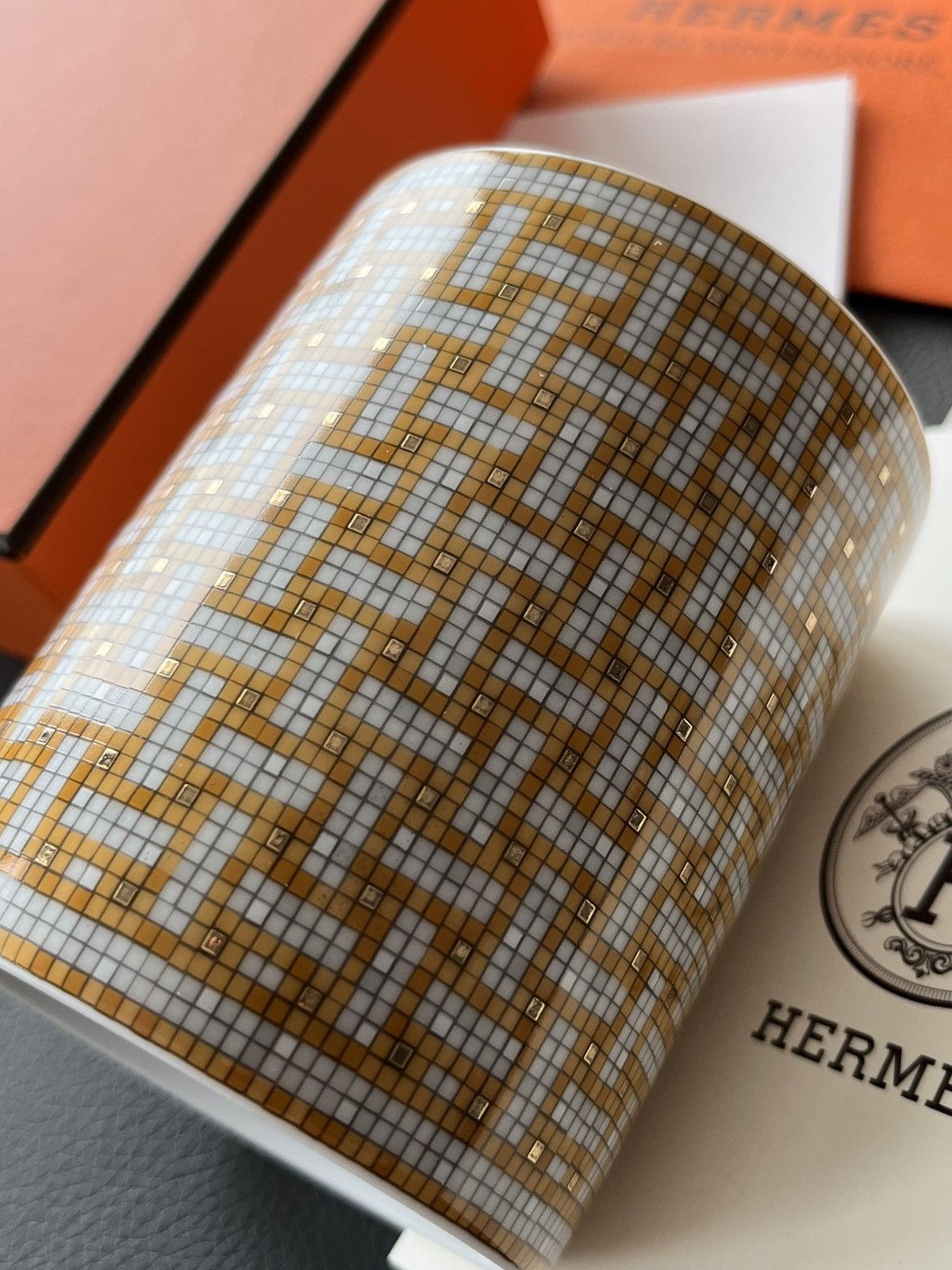 Hermes Hermes Brand New Mosaique 24k Gold Glass Mug Rare Giftable Size ONE SIZE - 4 Thumbnail