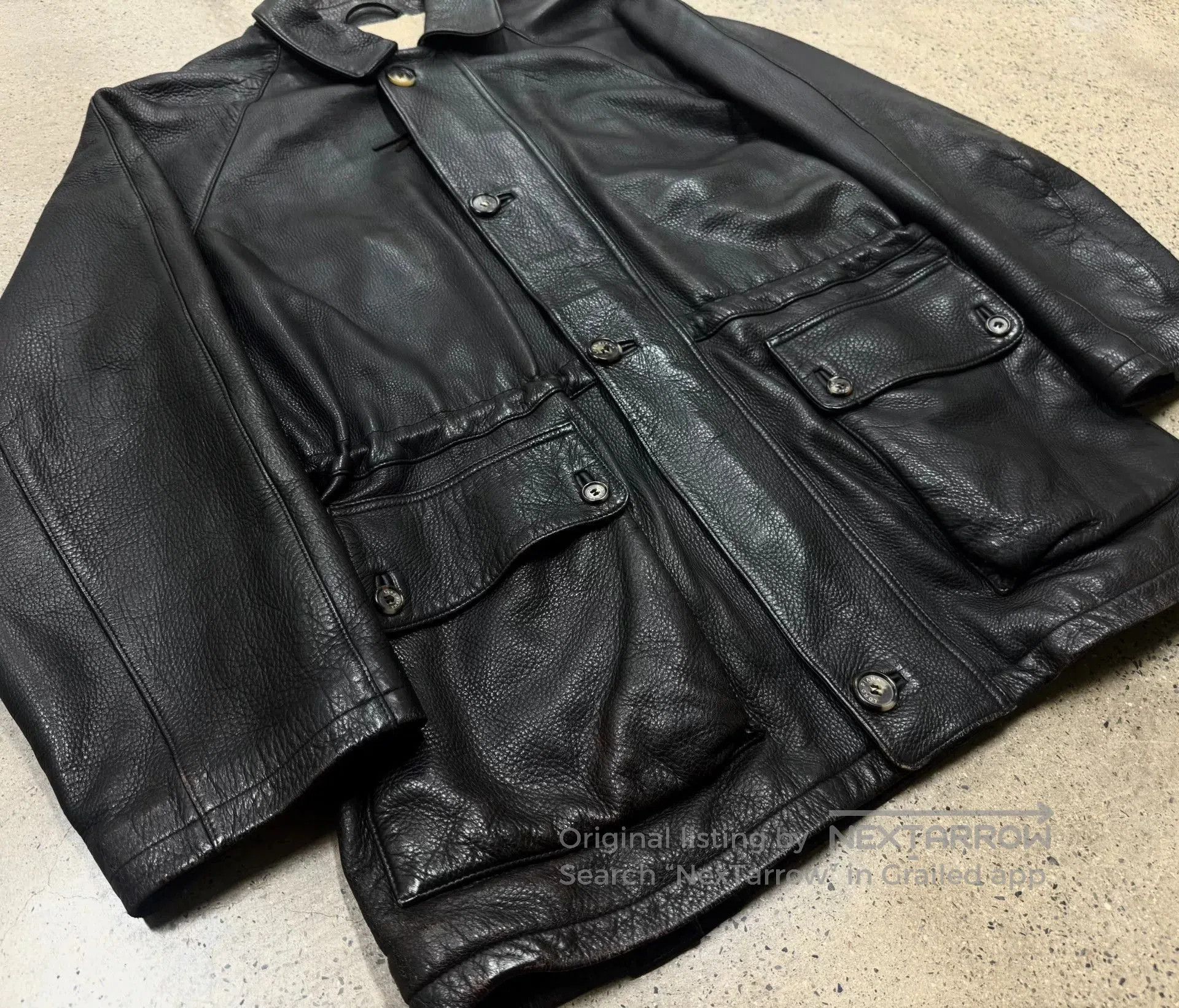 Loro Piana luxurious dark leather jacket with cashmere lining. Size US L / EU 52-54 / 3 - 7 Thumbnail