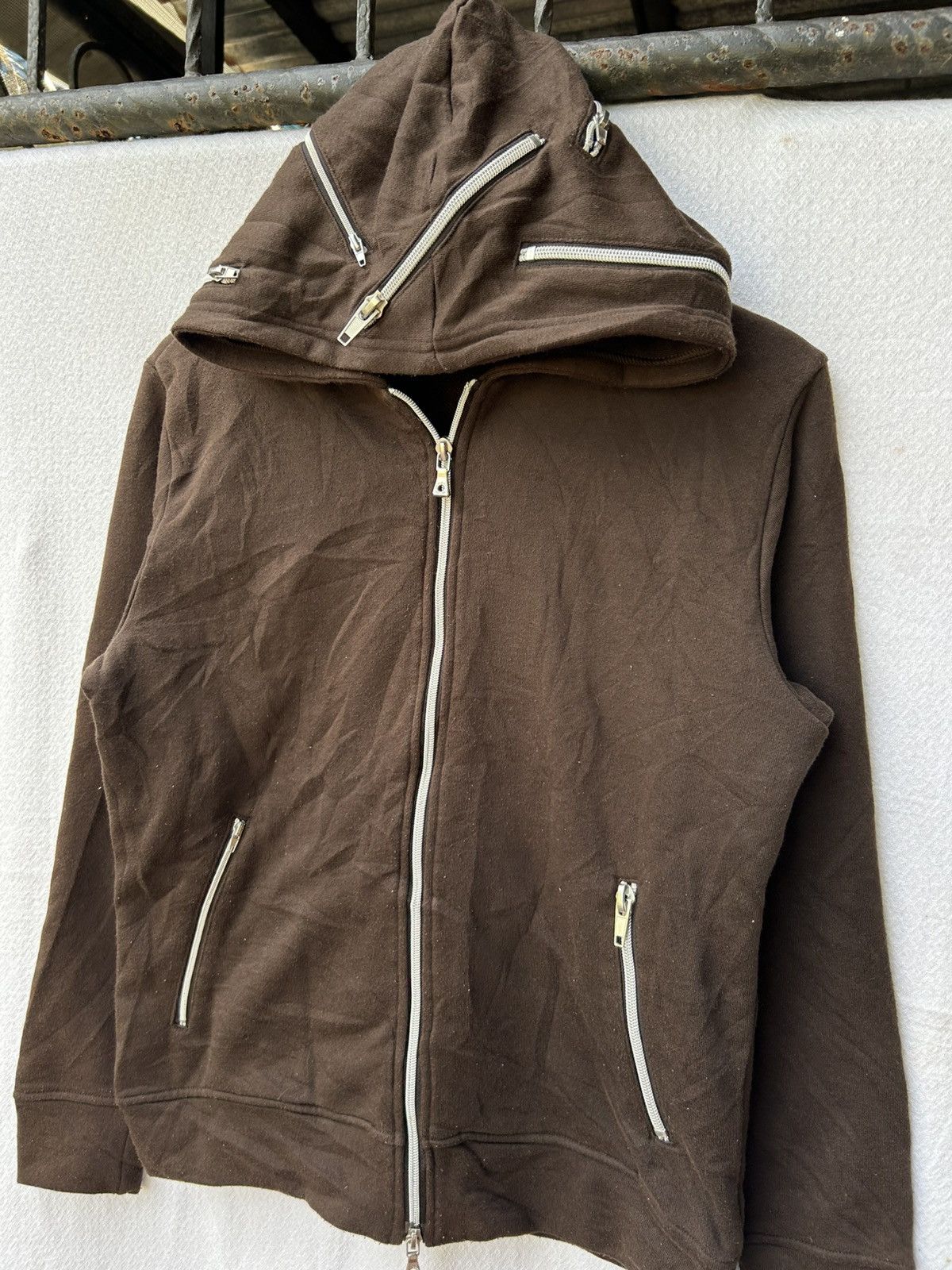 If Six Was Nine × Japanese Brand × Le Grande Bleu (L.G.B.) Semantic Design MultiZipper Hooded Sweatshirt Size US M / EU 48-50 / 2 - 4 Thumbnail