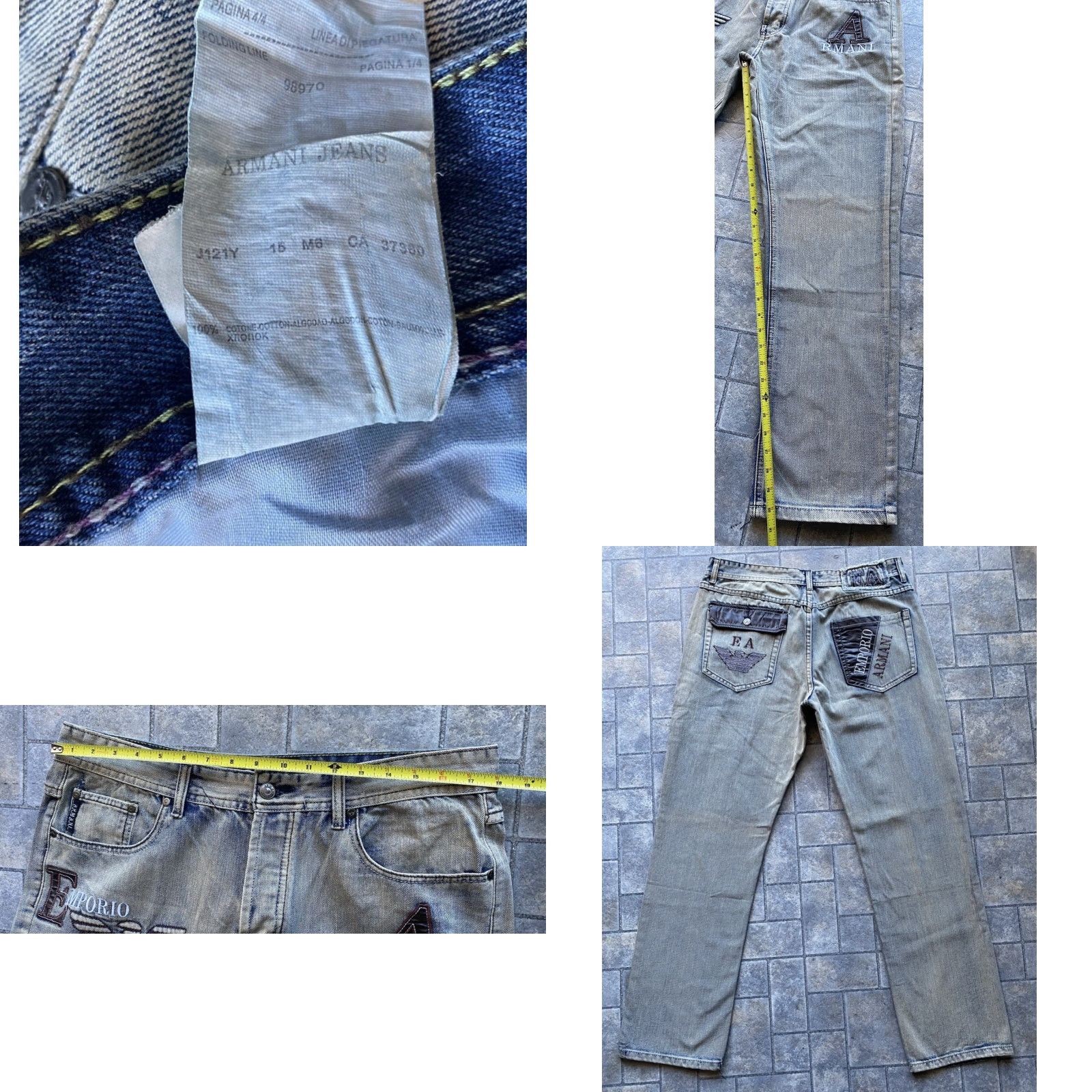 Giorgio Armani Giorgio Armani Jeans Men Embroidered Logo Leather Accents Size 36 Regular See Photos See Photos Pockets Size US 36 / EU 52 - 9 Thumbnail