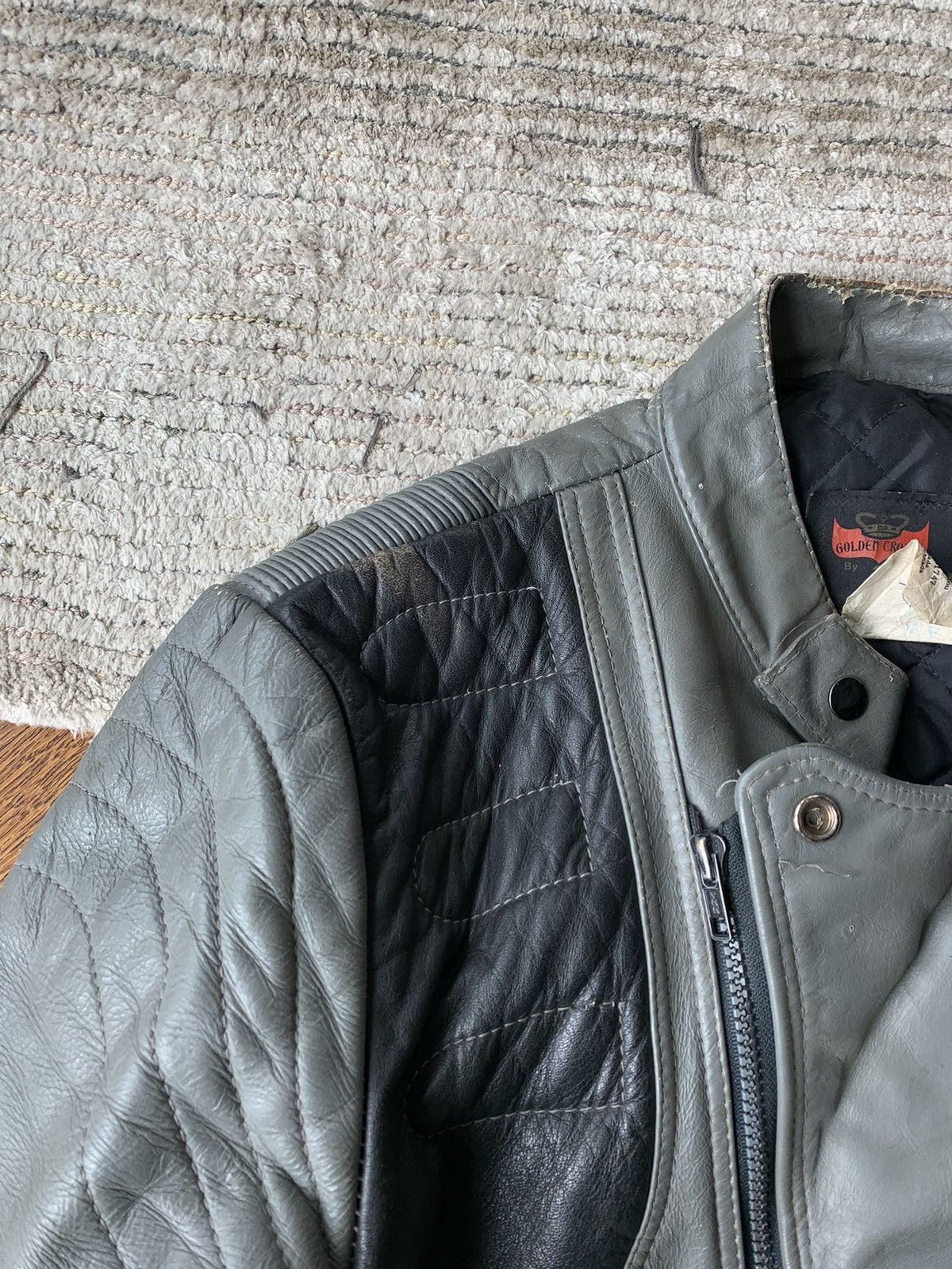 Other × Vintage 80s Bristol Golden Crown Vintage Leather Motorcycle Jacket S Size US M / EU 48-50 / 2 - 10 Thumbnail