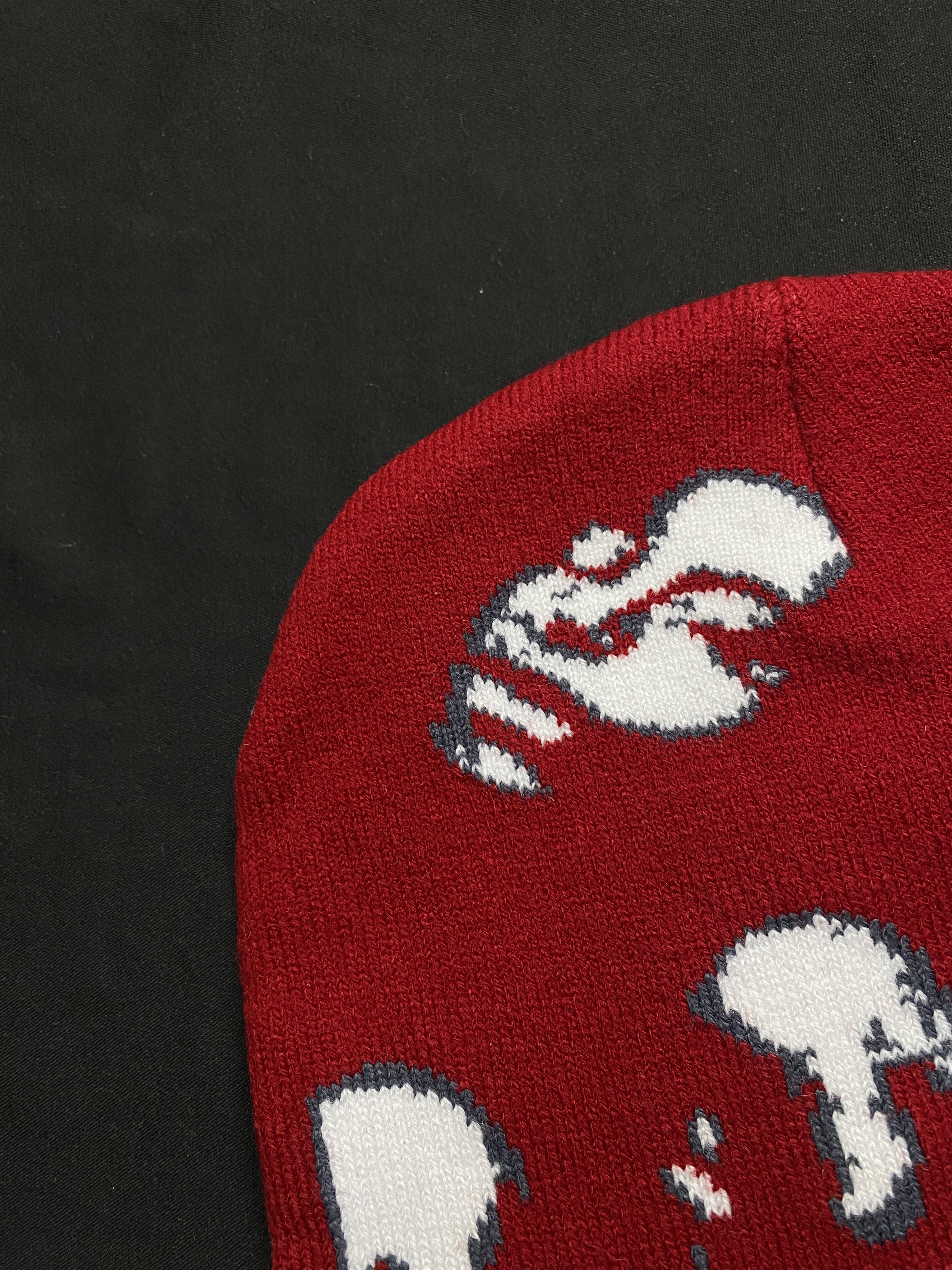 Japanese Brand Rare Woman Sensual Graphic No Cuff Beanie Skully Hat Red OS Size ONE SIZE - 3 Thumbnail