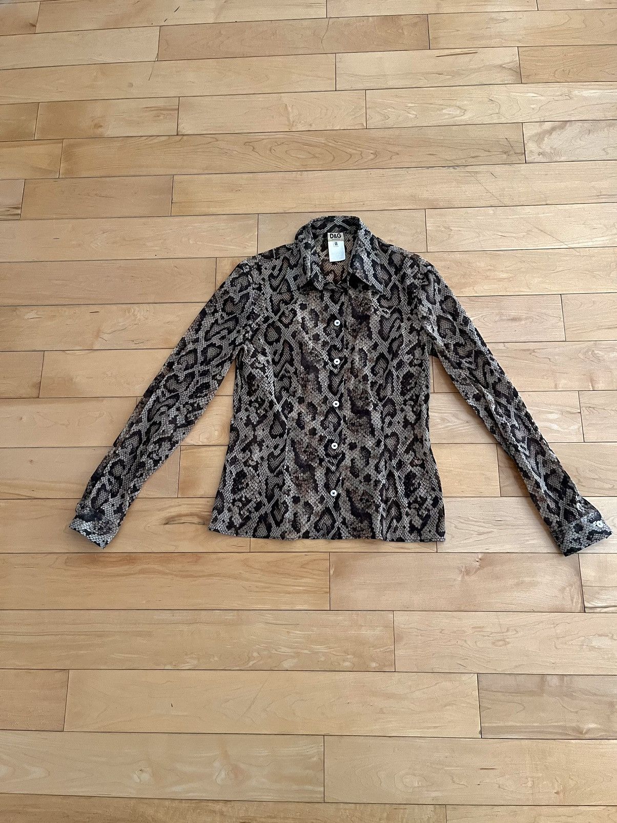 Dolce & Gabbana Dolce & Gabbana mesh Python Button up Shirt Size L / US 10 / IT 46 - 1 Thumbnail