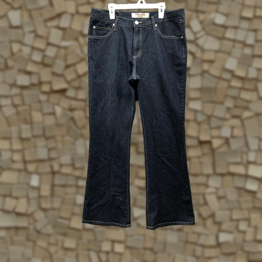 Vintage Paris Blues Jeans Size 13 Juniors Mid Rise Dark Wash Blue Denim Bootcut Women Size 34" / US 12 / IT 48 - 1 Thumbnail