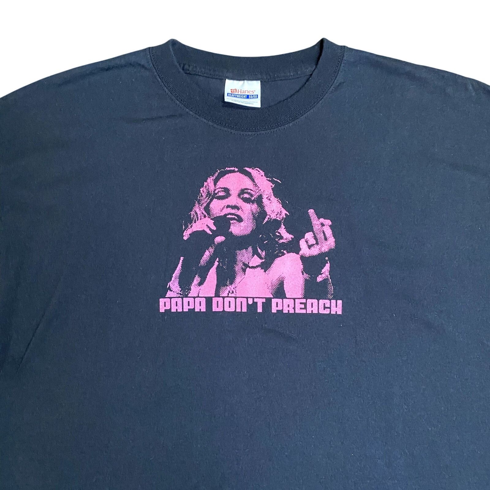 Hanes Papa Dont Preach Madonna Y2K Grunge Punk T Shirt Size XL Size US XL / EU 56 / 4 - 2 Thumbnail