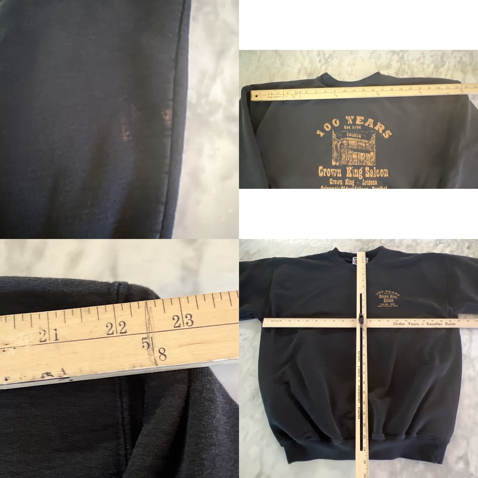 Hanes VINTAGE Crown King Saloon Sweatshirt Men’s M Arizona’s Oldest Saloon Brothel Hanes Black 1990s Grunge Cotton Blend Long Sleeve Mens Size US M / EU 48-50 / 2 - 8 Thumbnail