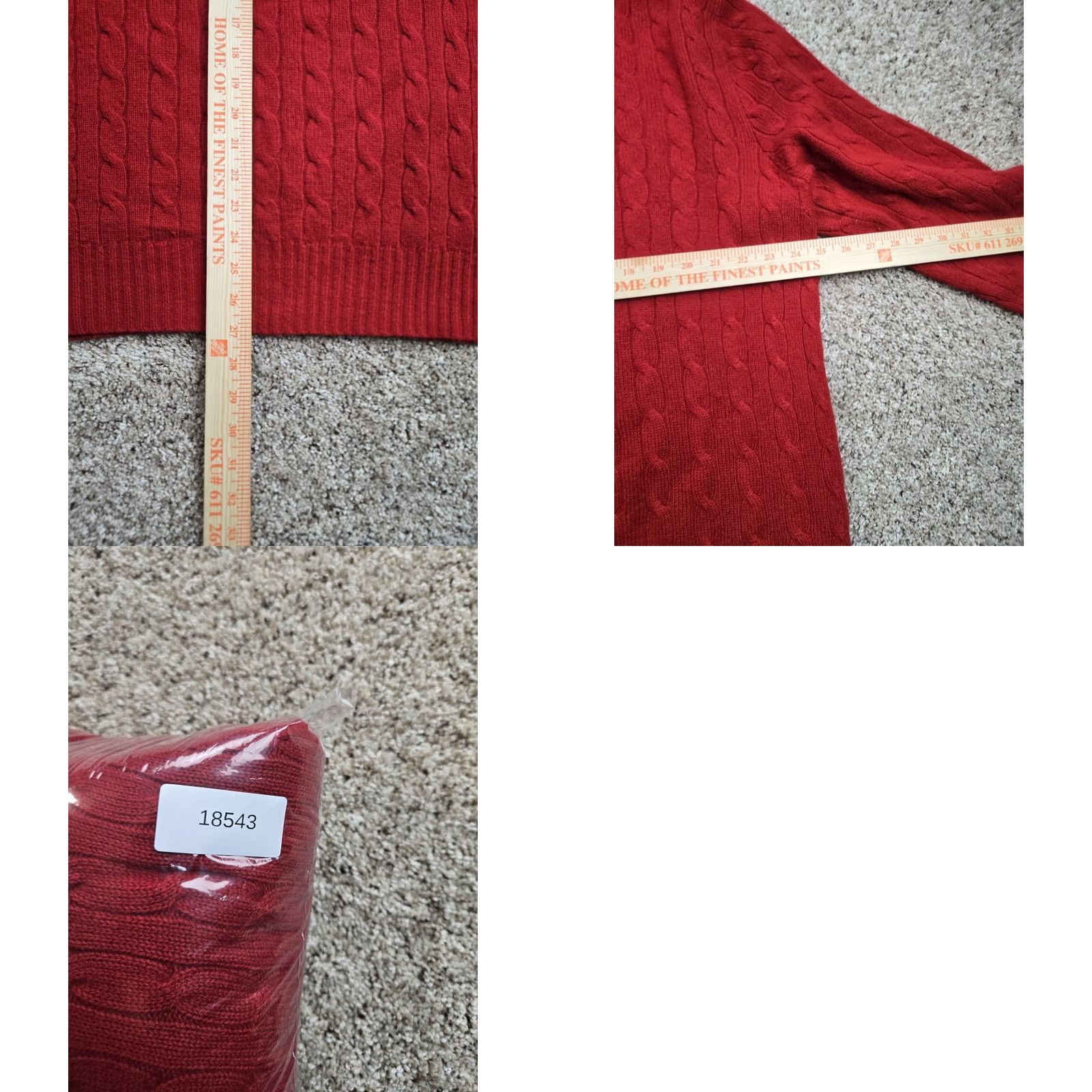 Polo Ralph Lauren Polo Ralph Lauren Cashmere Cable Knit Sweater 2XL Mens Red Long Sleeve Crew Neck Pullover Casual Adult Regular Knit Wool/ Cashmere Size US XXL / EU 58 / 5 - 9 Thumbnail