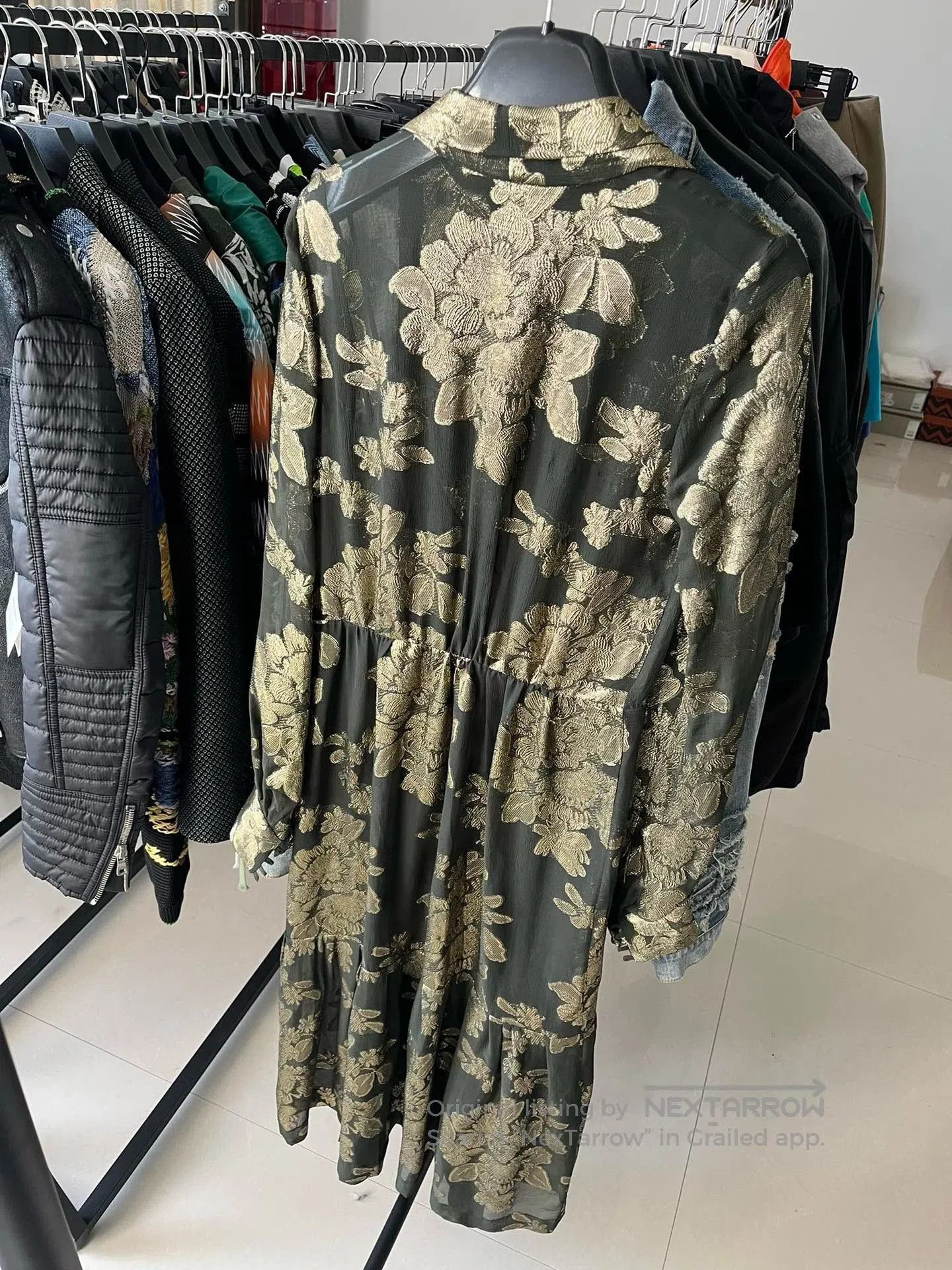 Saint Laurent Paris Saint Laurent Dark Green Silk Dress. Size S / US 4 / IT 40 - 5 Thumbnail