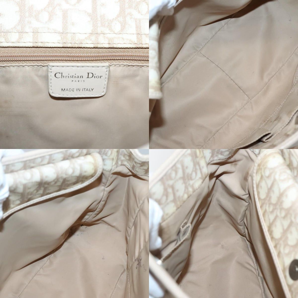 Dior DIOR Trotter Canvas Romantic Tote Bag Pvc Beige Silver Size ONE SIZE - 11 Thumbnail