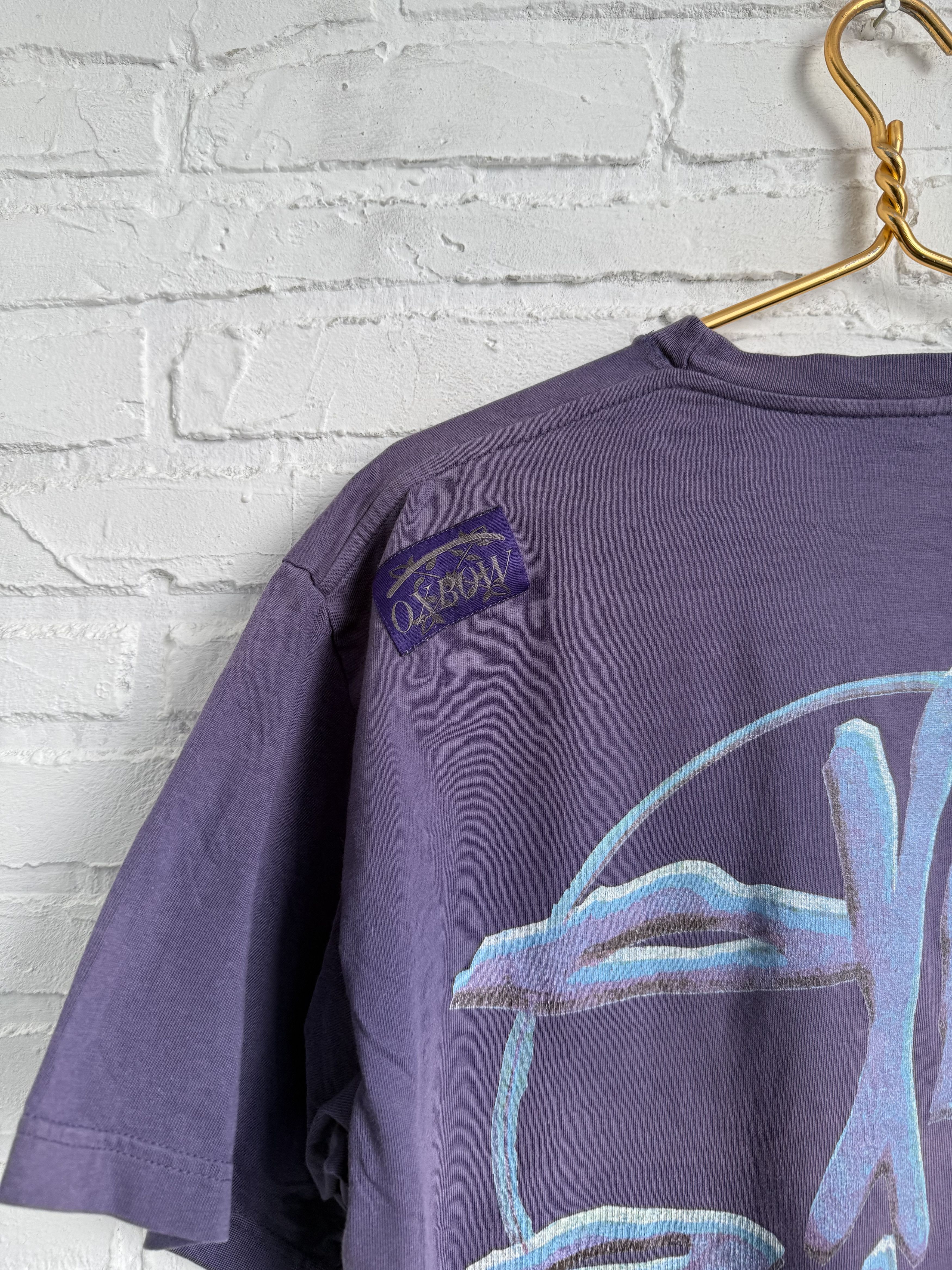 Oxbow Vintage 90s Oxbow industrial logo violet t-shirt Size US M / EU 48-50 / 2 - 6 Thumbnail