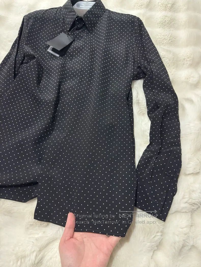 Saint Laurent Paris Saint Laurent Paris size 37 Men's Silk Polka Dot Shirt Size US XS / EU 42 / 0 - 5 Thumbnail