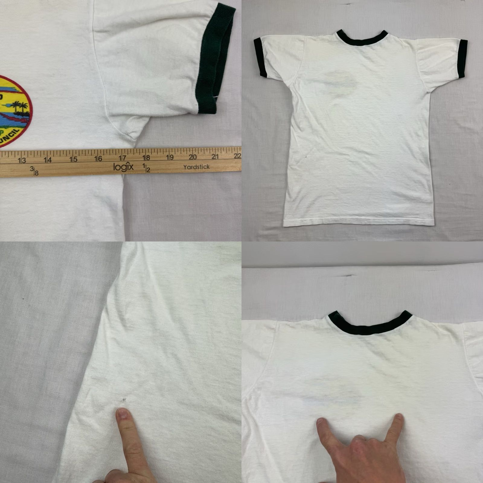 Vintage Vintage Boy Scouts Ringer Shirt Adult Small 1970 Staff Summer Camp 70s USA - Size White Cotton - Size US S / EU 44-46 / 1 - 9 Thumbnail