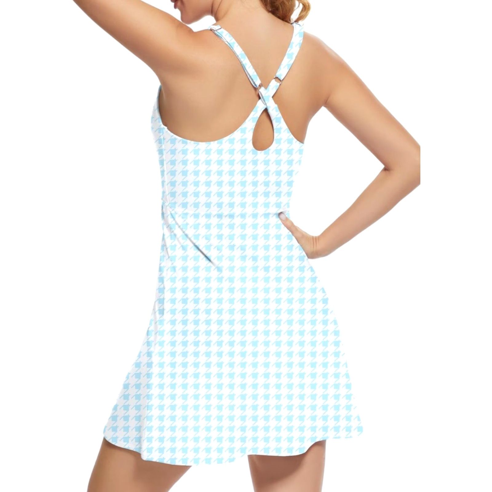 Vintage GGOV Tennis Golf Dress Womens Size XS Pastel Blue Sleeveless Crisscross Back Shirts? Size XS / US 0-2 / IT 36-38 - 3 Thumbnail
