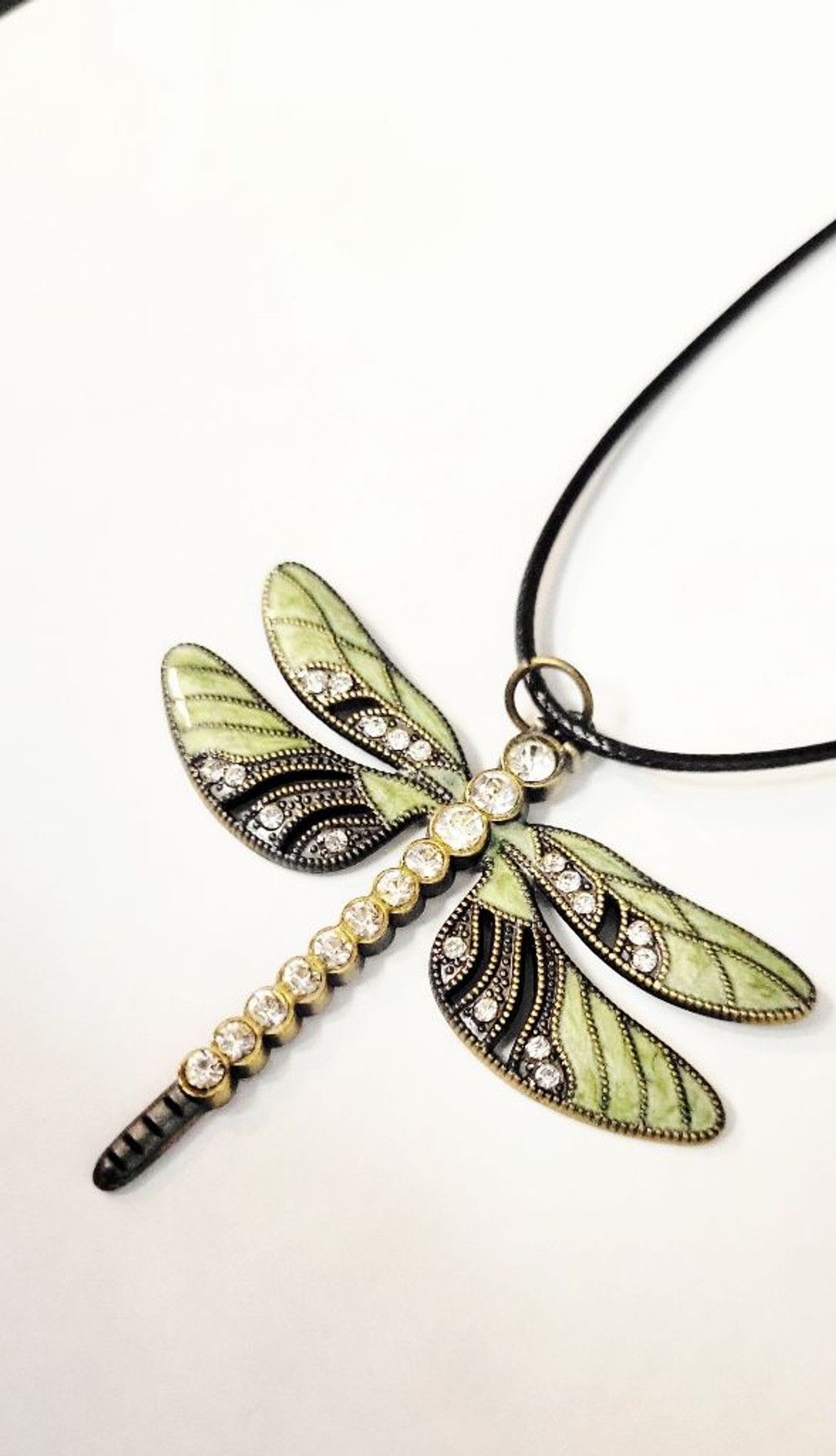 Other Green enamel & rhinestone dragonfly pendant Necklace Size ONE SIZE - 2 Thumbnail